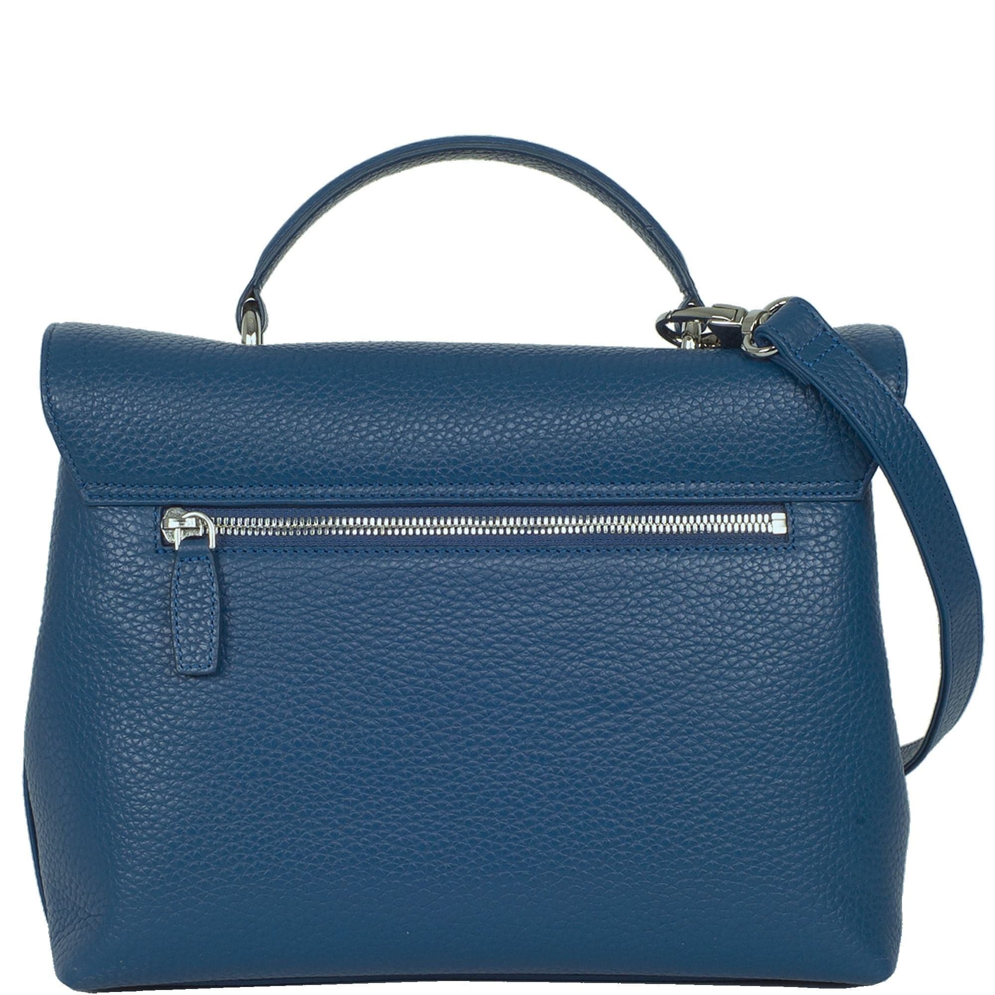 Handtasche Schultertasche Leder hellblau