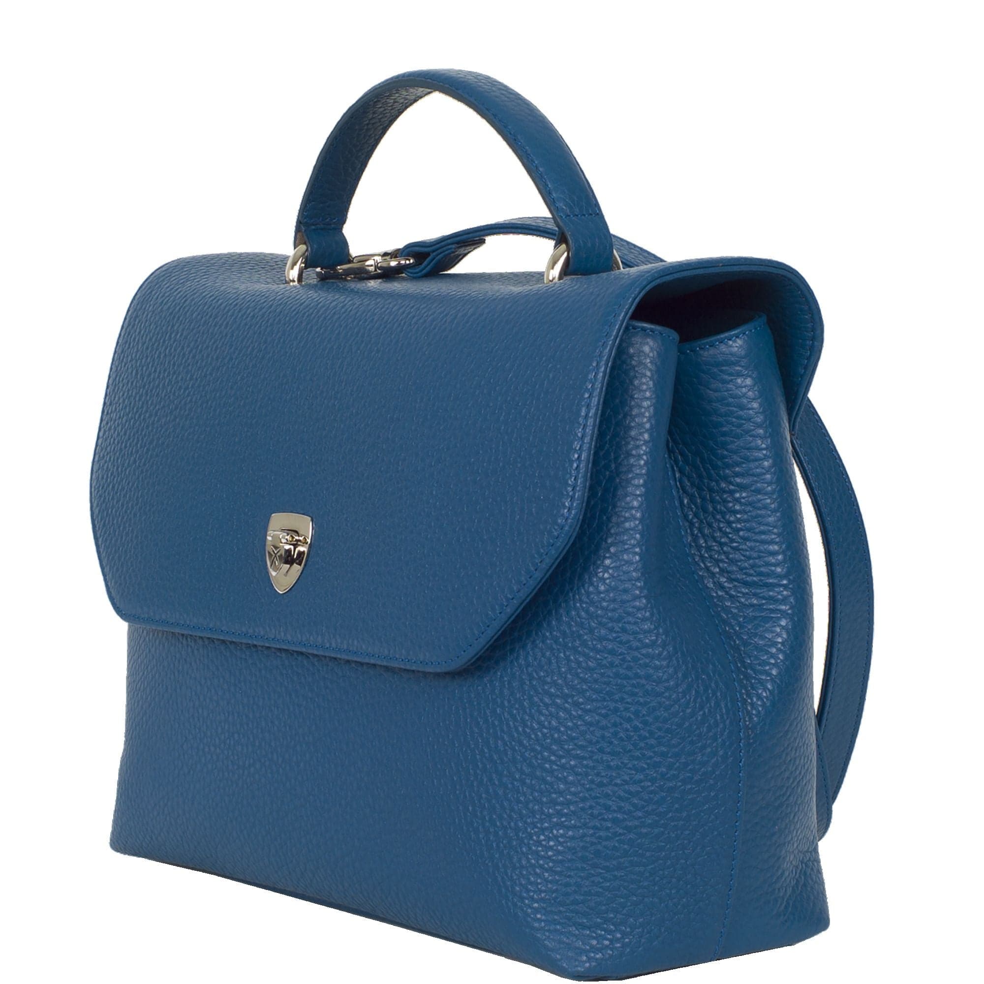 Handtasche Schultertasche Leder hellblau