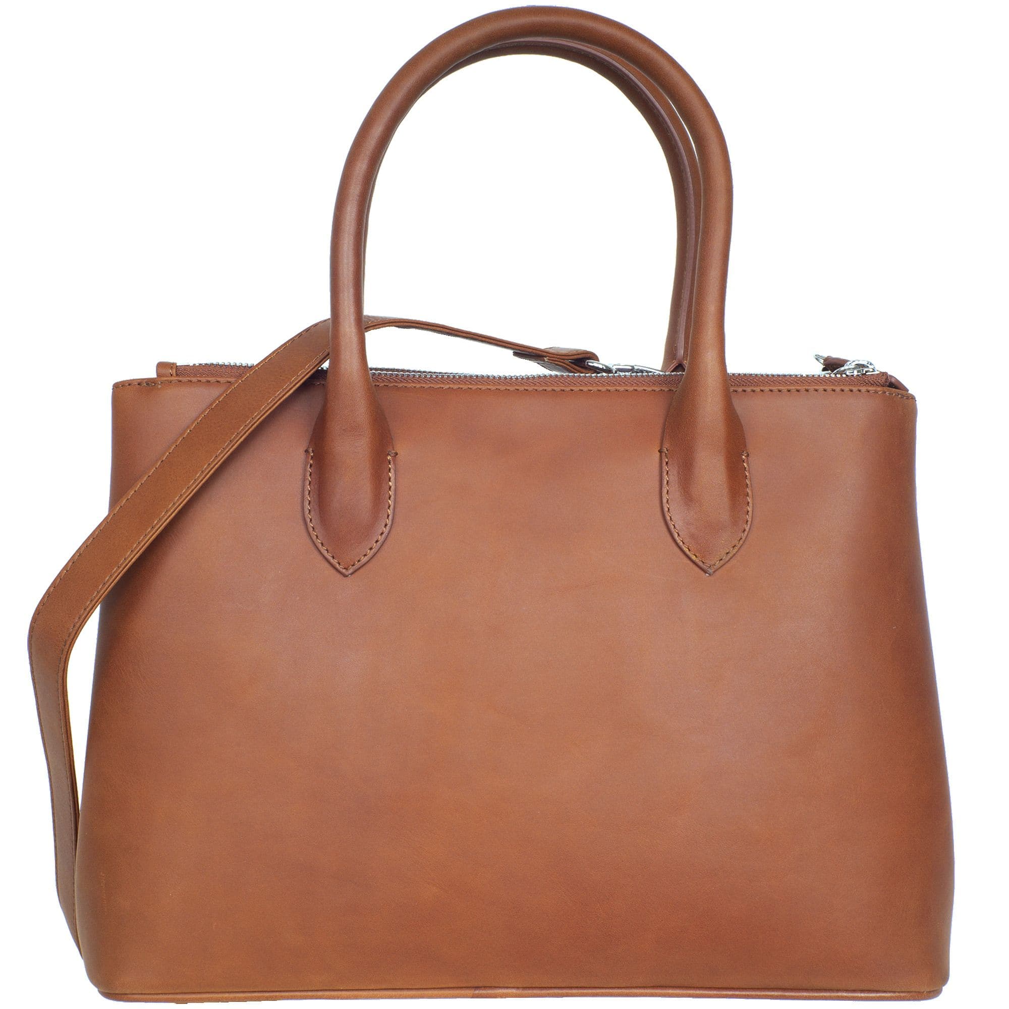 Handtasche Businesstasche 13 Zoll Leder cognac