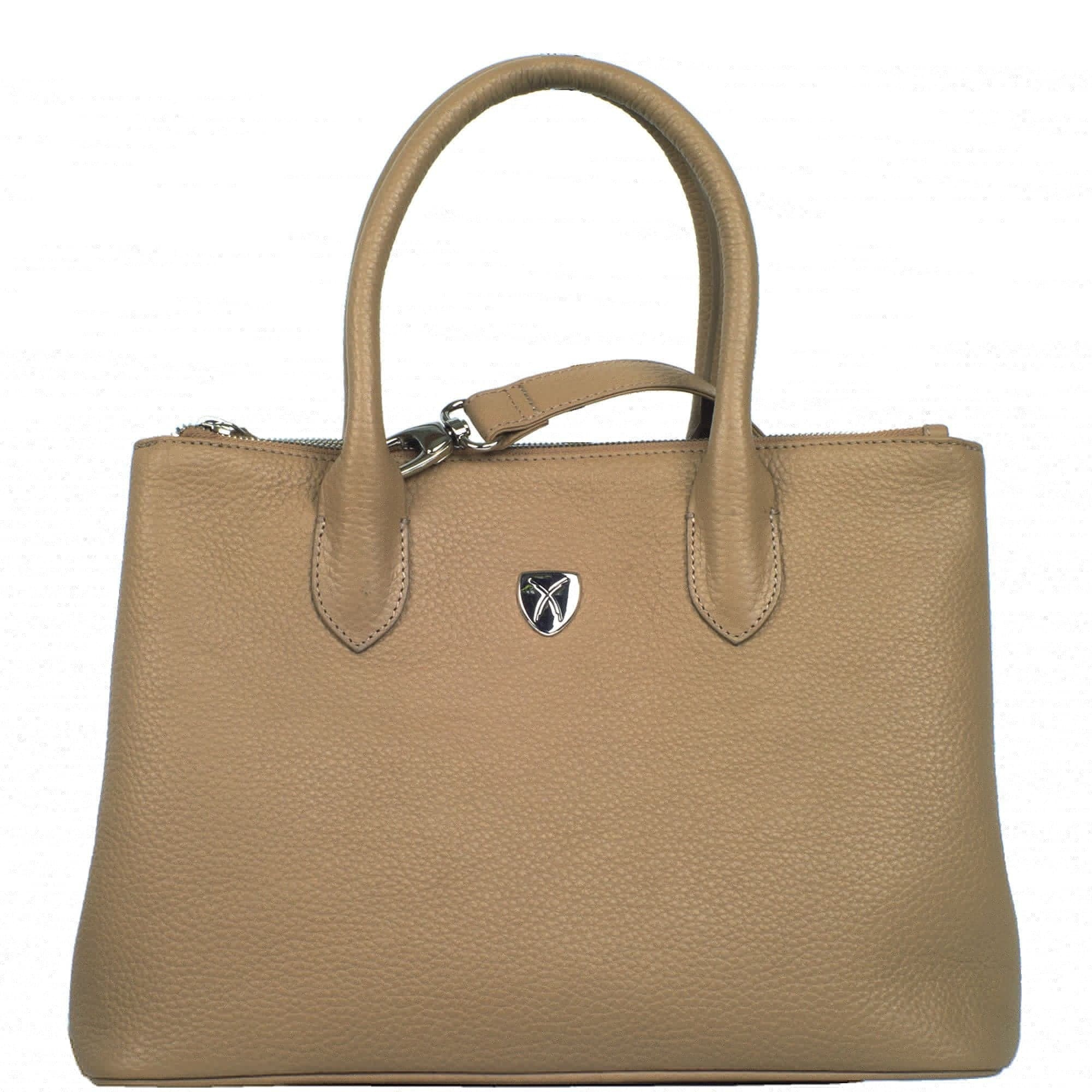 Handtasche Businesstasche 13 Zoll Leder beige