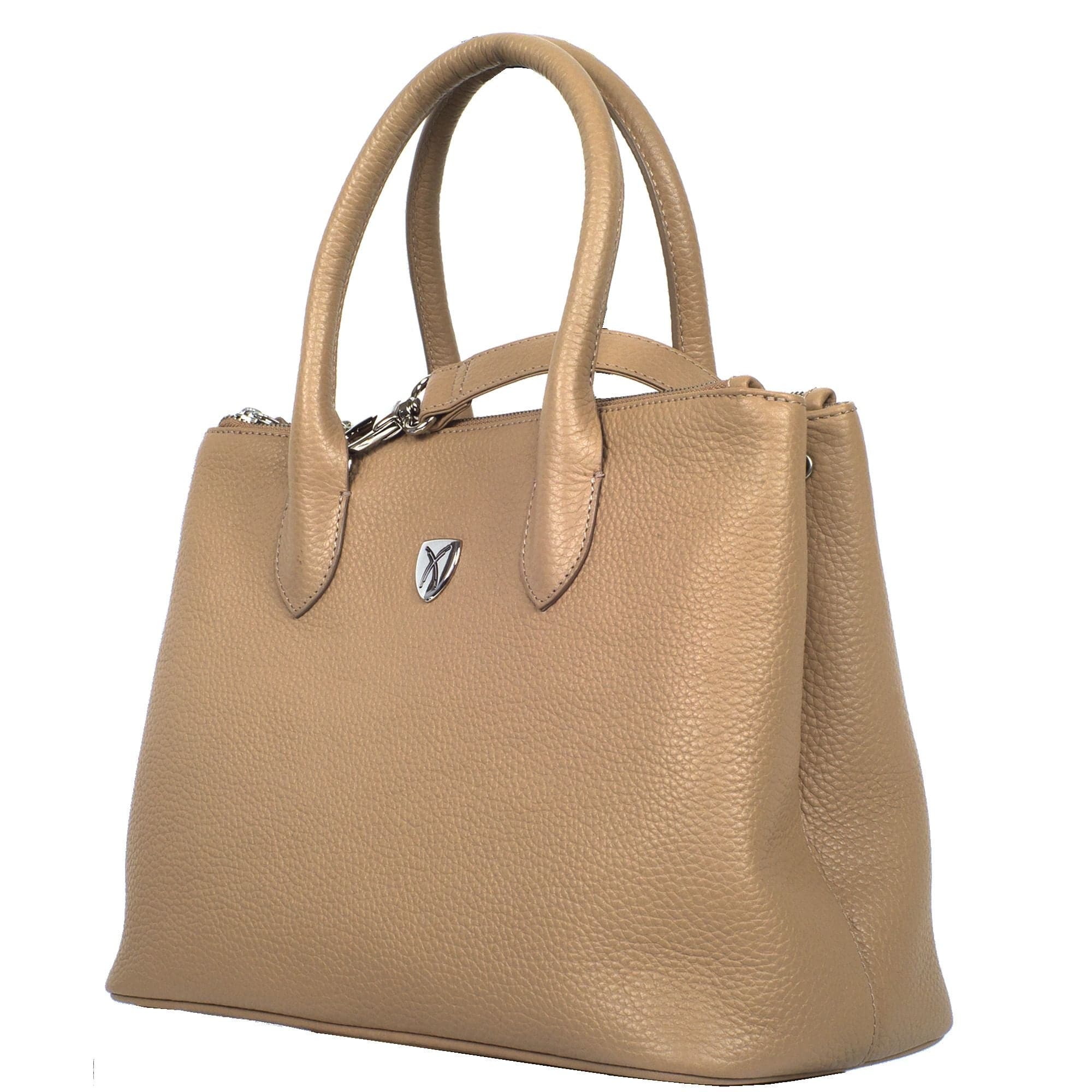 Handtasche Businesstasche 13 Zoll Leder beige