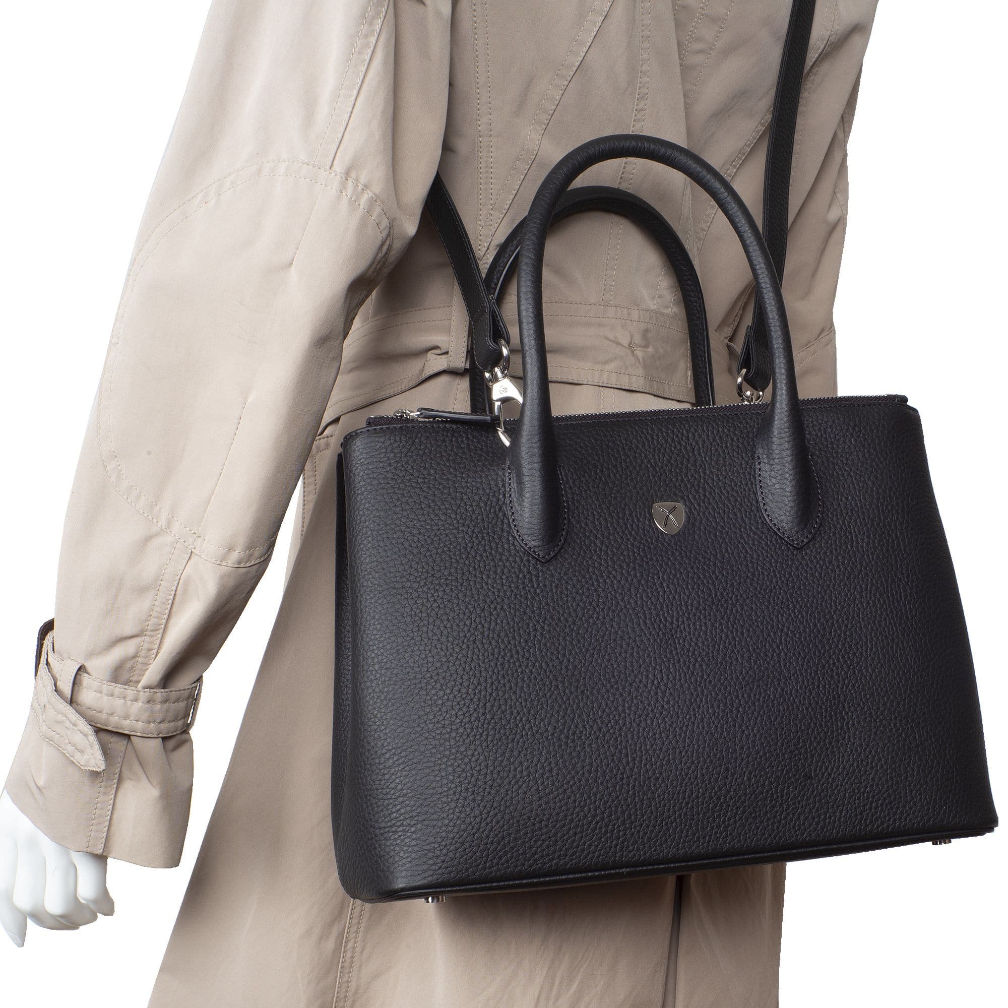 Handtasche Businesstasche 13 Zoll Leder schwarz - Corf Offermann