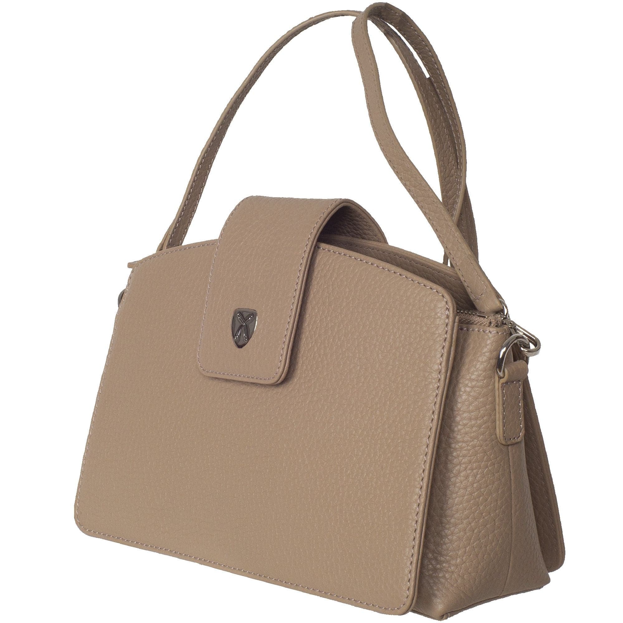 Handtasche Schultertasche Leder beige