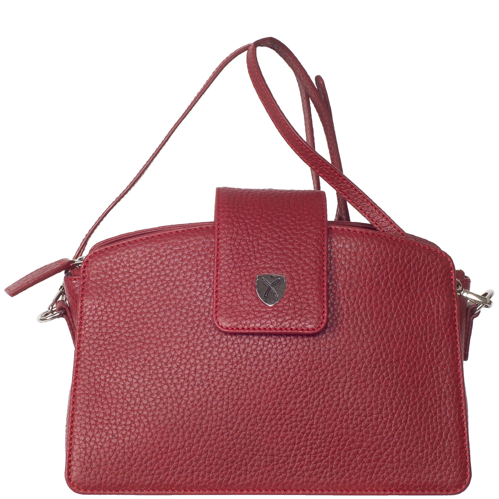 Handtasche Schultertasche Leder rot