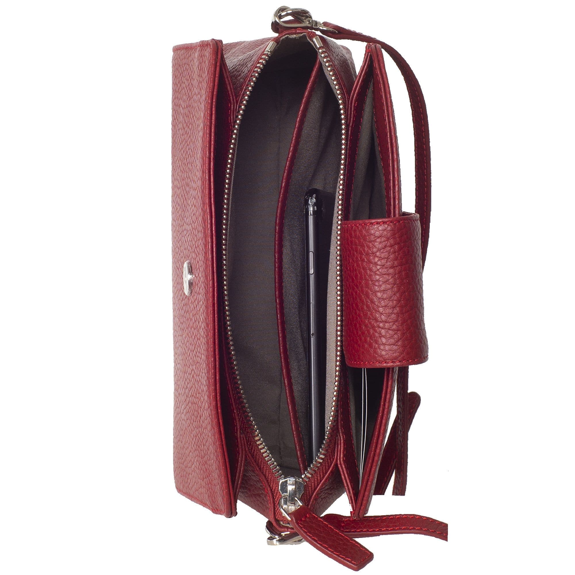 Handtasche Schultertasche Leder rot