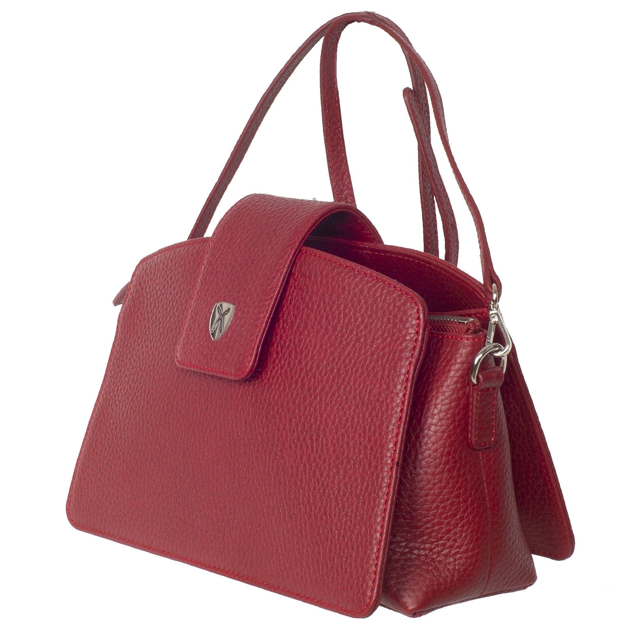 Handtasche Schultertasche Leder rot