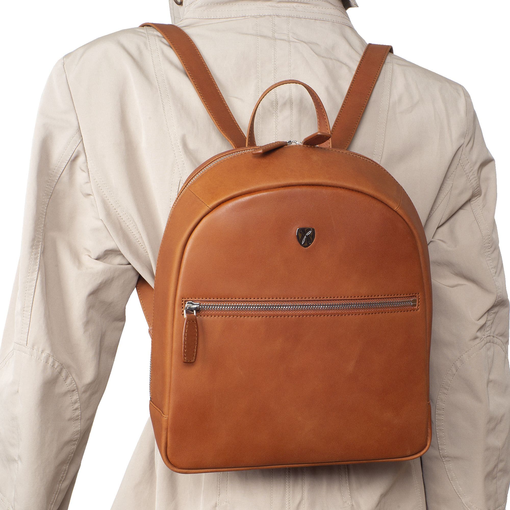 Damenrucksack Lederrucksack 10 Zoll Leder cognac - Corf Offermann