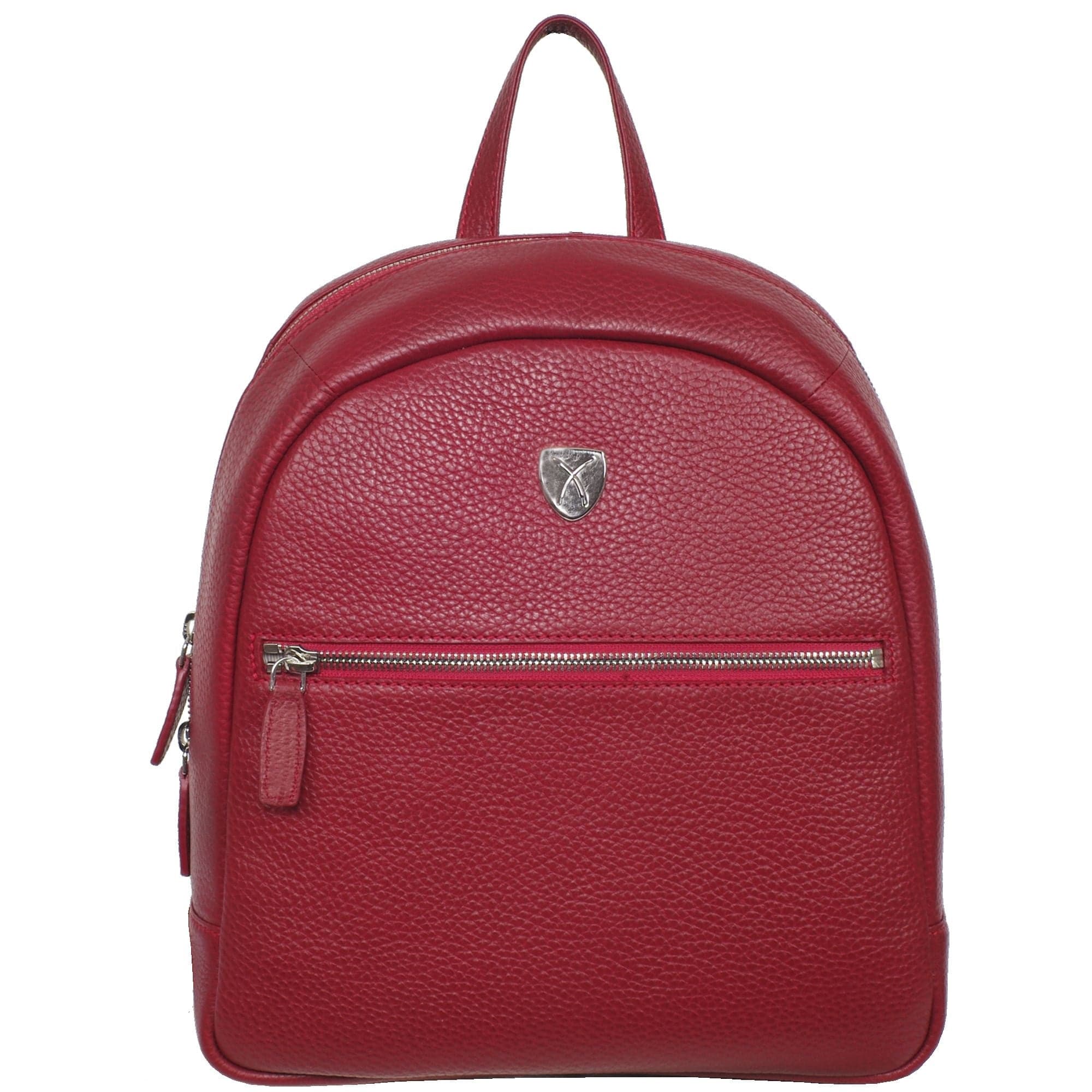 Damenrucksack Lederrucksack 10 Zoll Leder rot