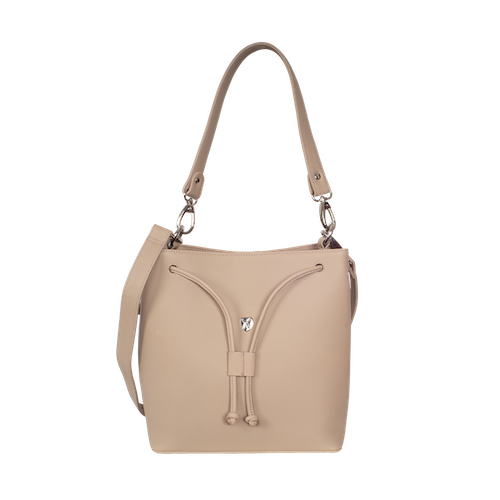 Handtasche Umhängetasche 10 Zoll glattes Leder beige - Corf Offermann