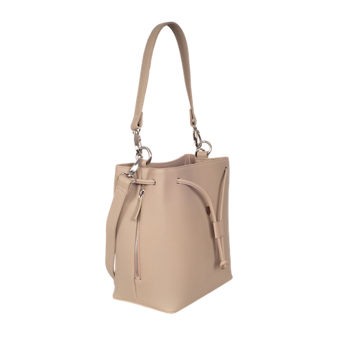 Handtasche Umhängetasche 10 Zoll glattes Leder beige - Corf Offermann