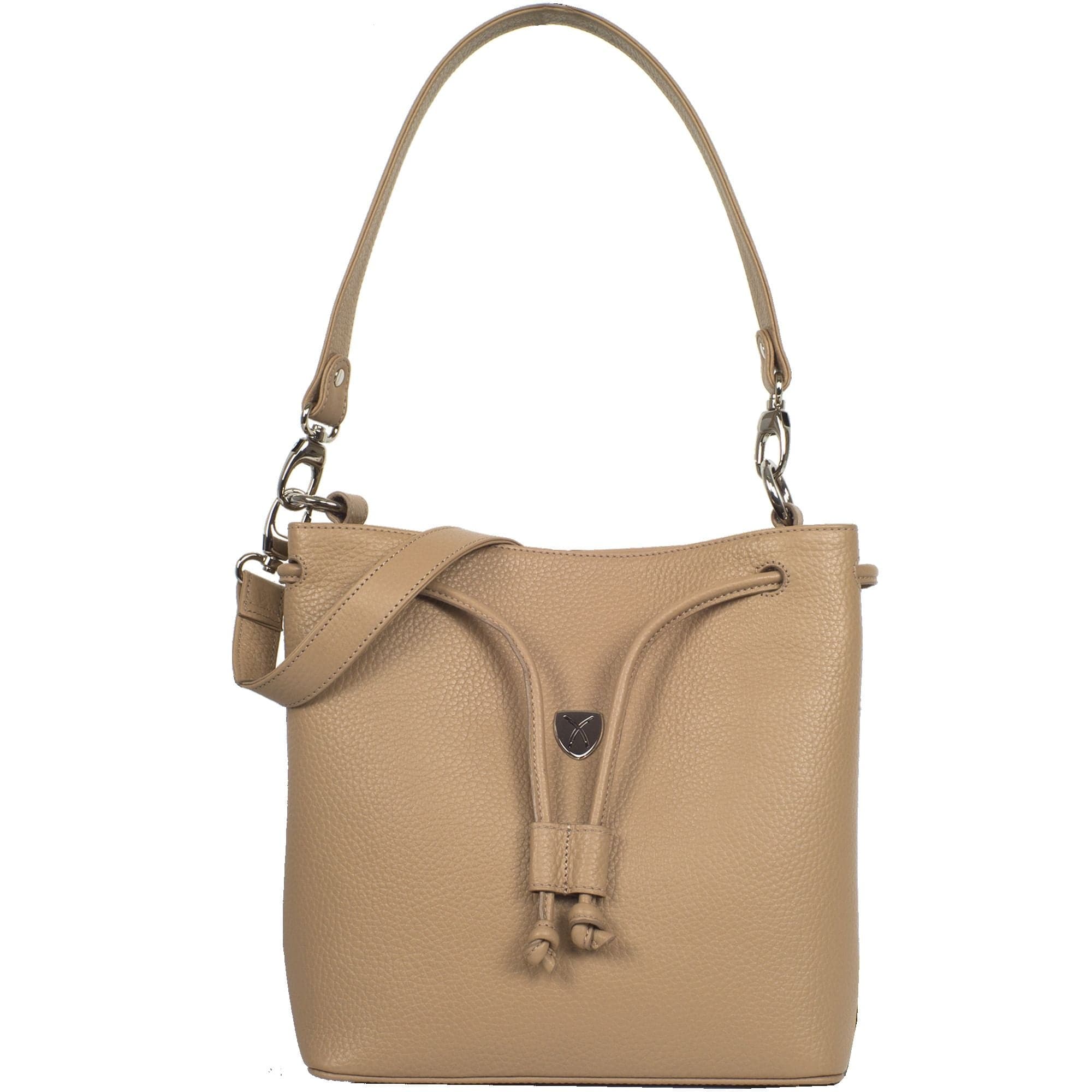 Handtasche Umhängetasche 10 Zoll Leder beige