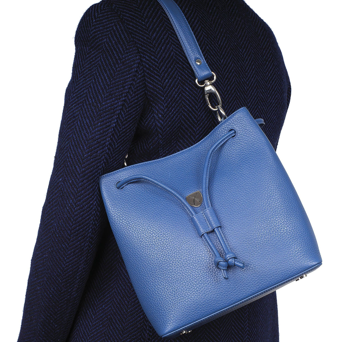 Handtasche Umhängetasche 10 Zoll Leder blau - Corf Offermann