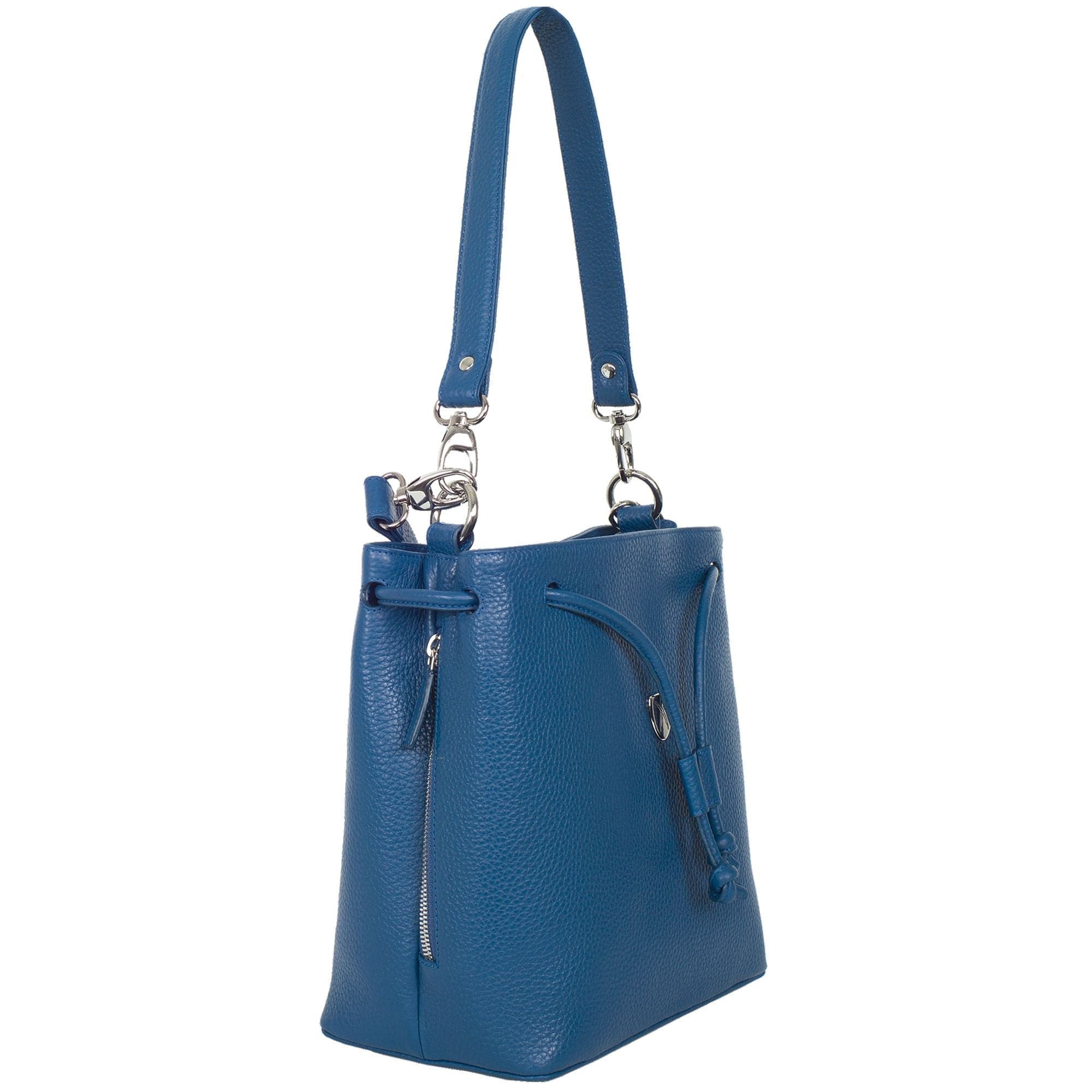 Handtasche Umhängetasche 10 Zoll Leder blau