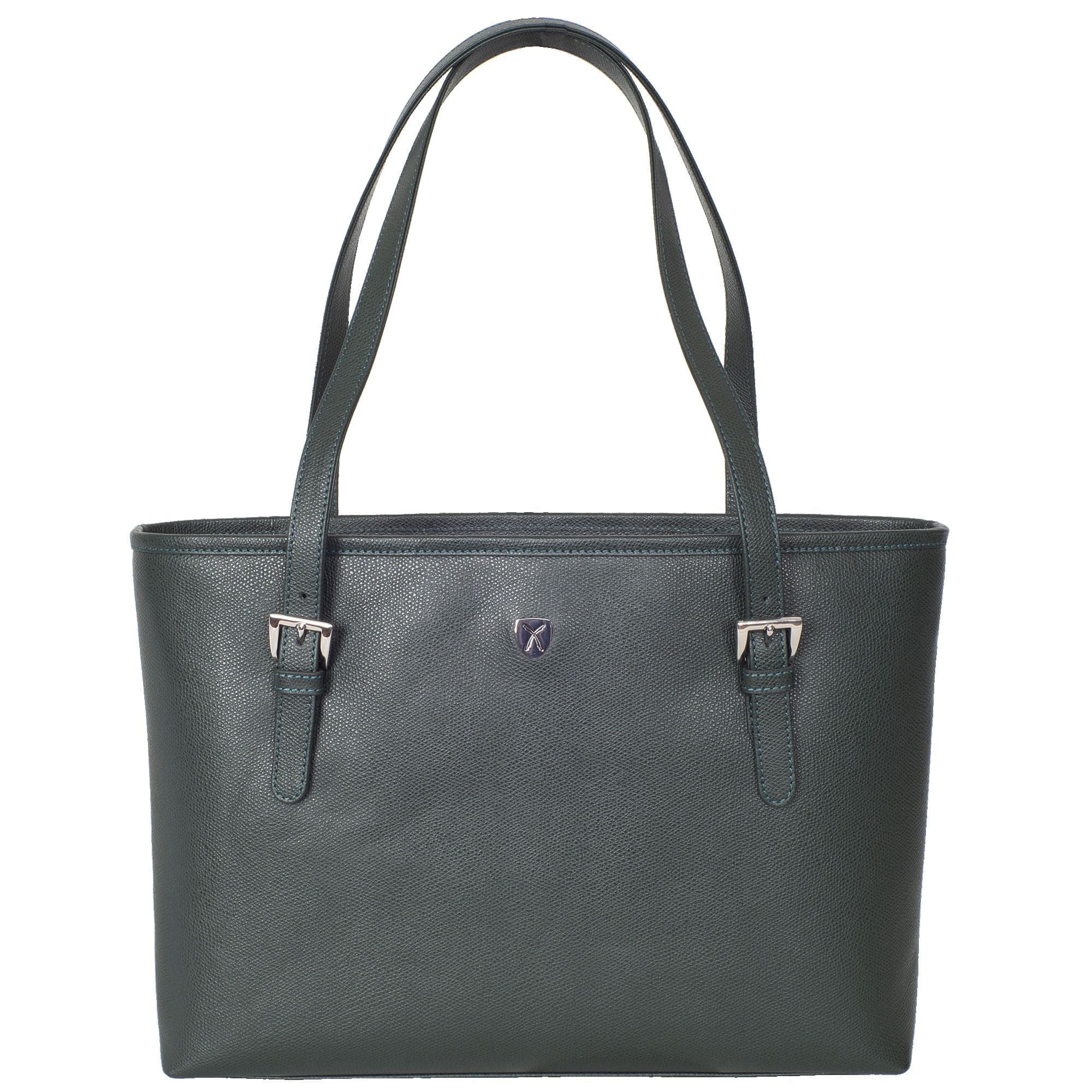 Handtasche Shopper 13 Zoll Leder grün - Corf Offermann