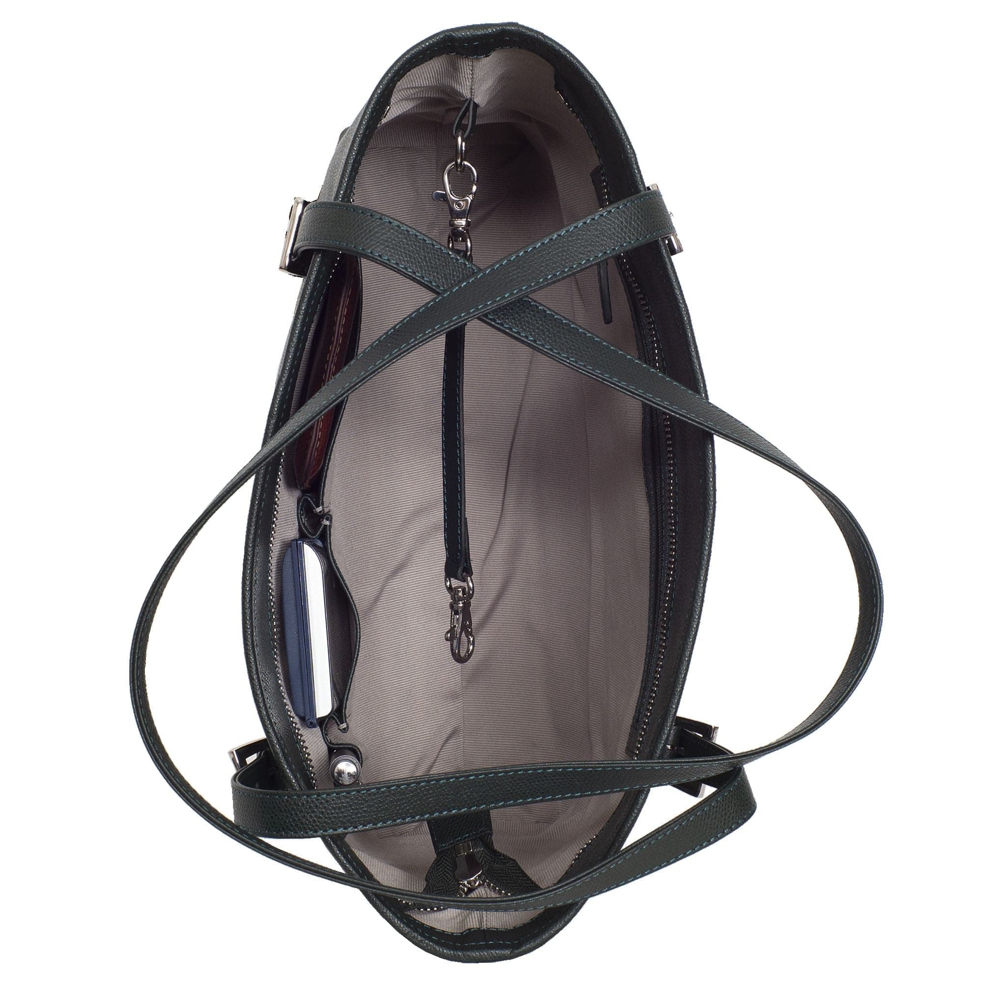 Handtasche Shopper 13 Zoll Leder grün - Corf Offermann