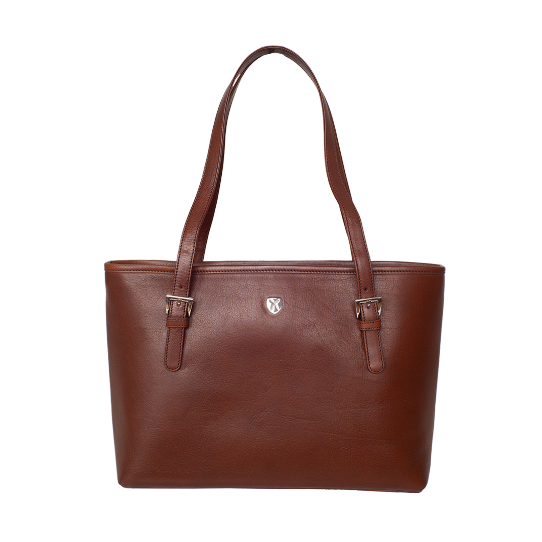 Handtasche Shopper 13 Zoll Leder braun