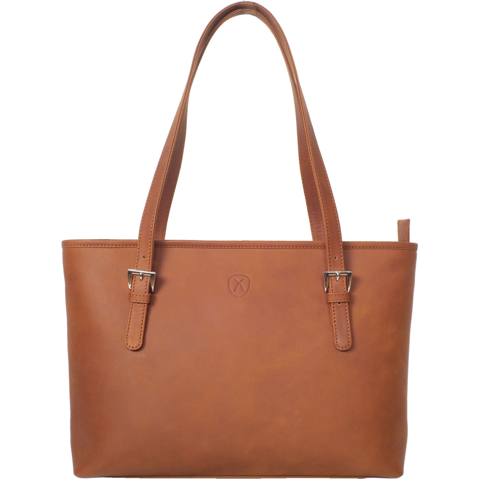 Handtasche Shopper 13 Zoll Leder cognac