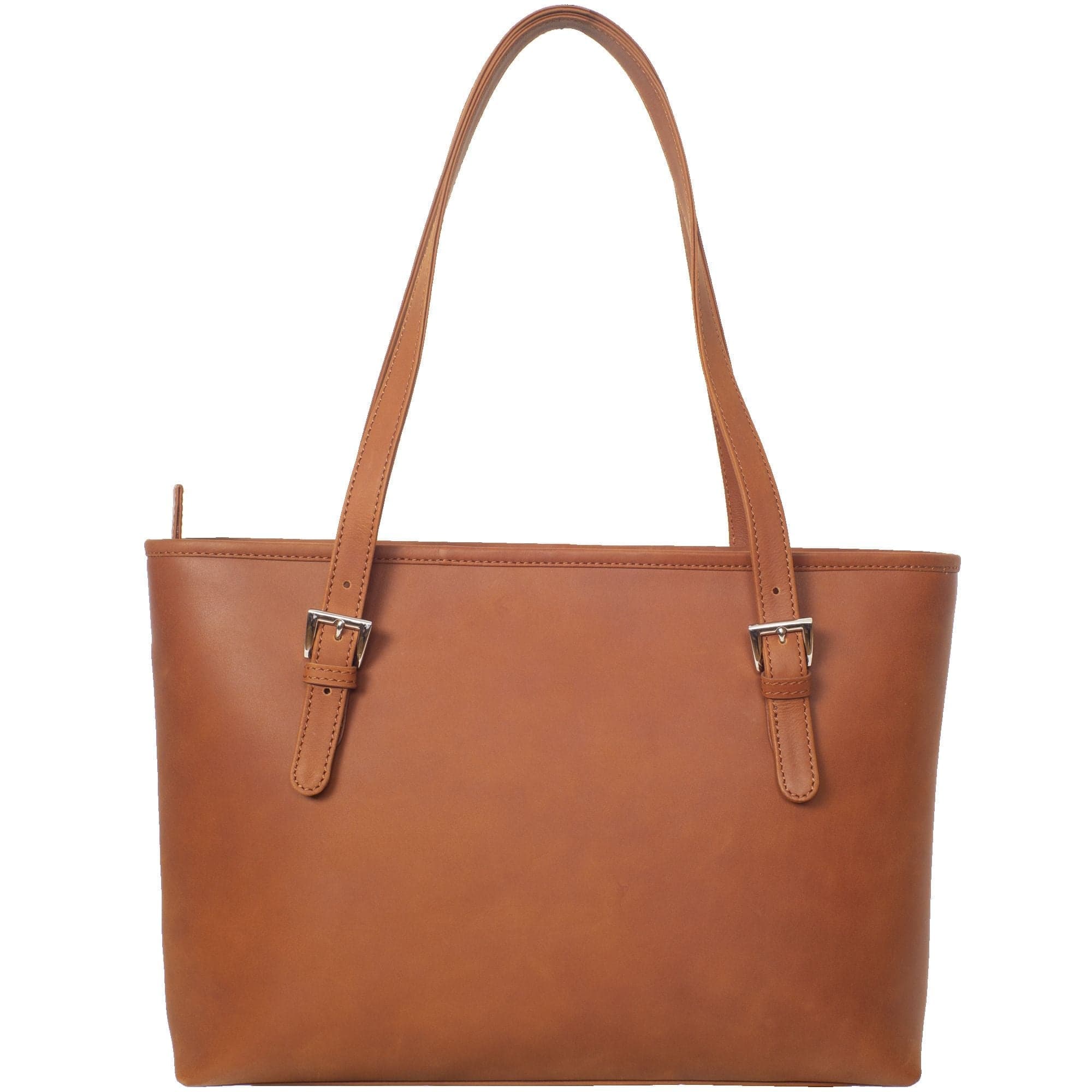 Handtasche Shopper 13 Zoll Leder cognac