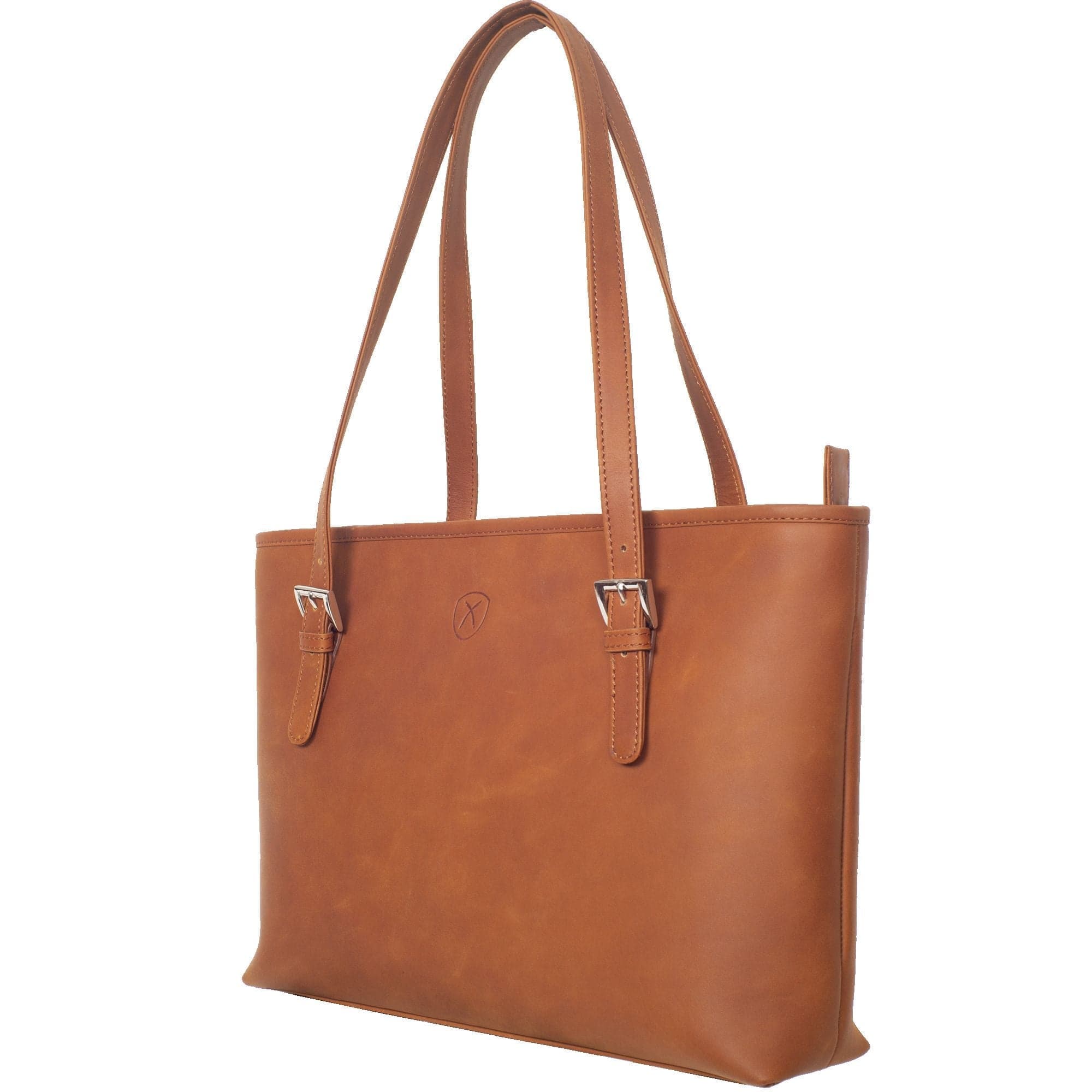 Handtasche Shopper 13 Zoll Leder cognac