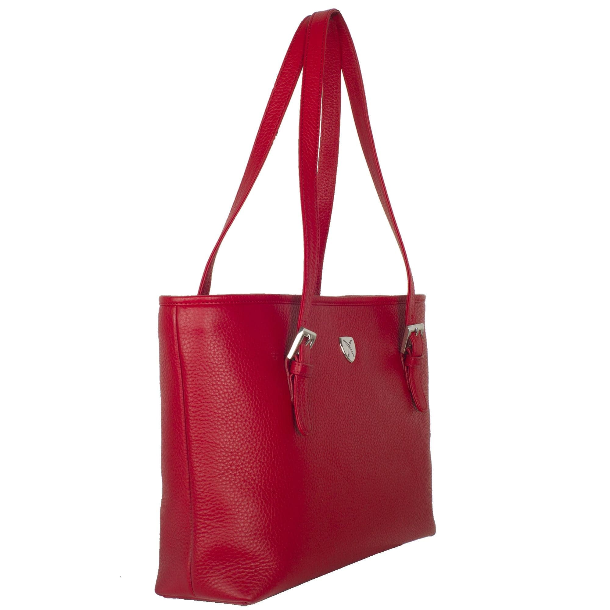 Handtasche Shopper 13 Zoll Leder rot