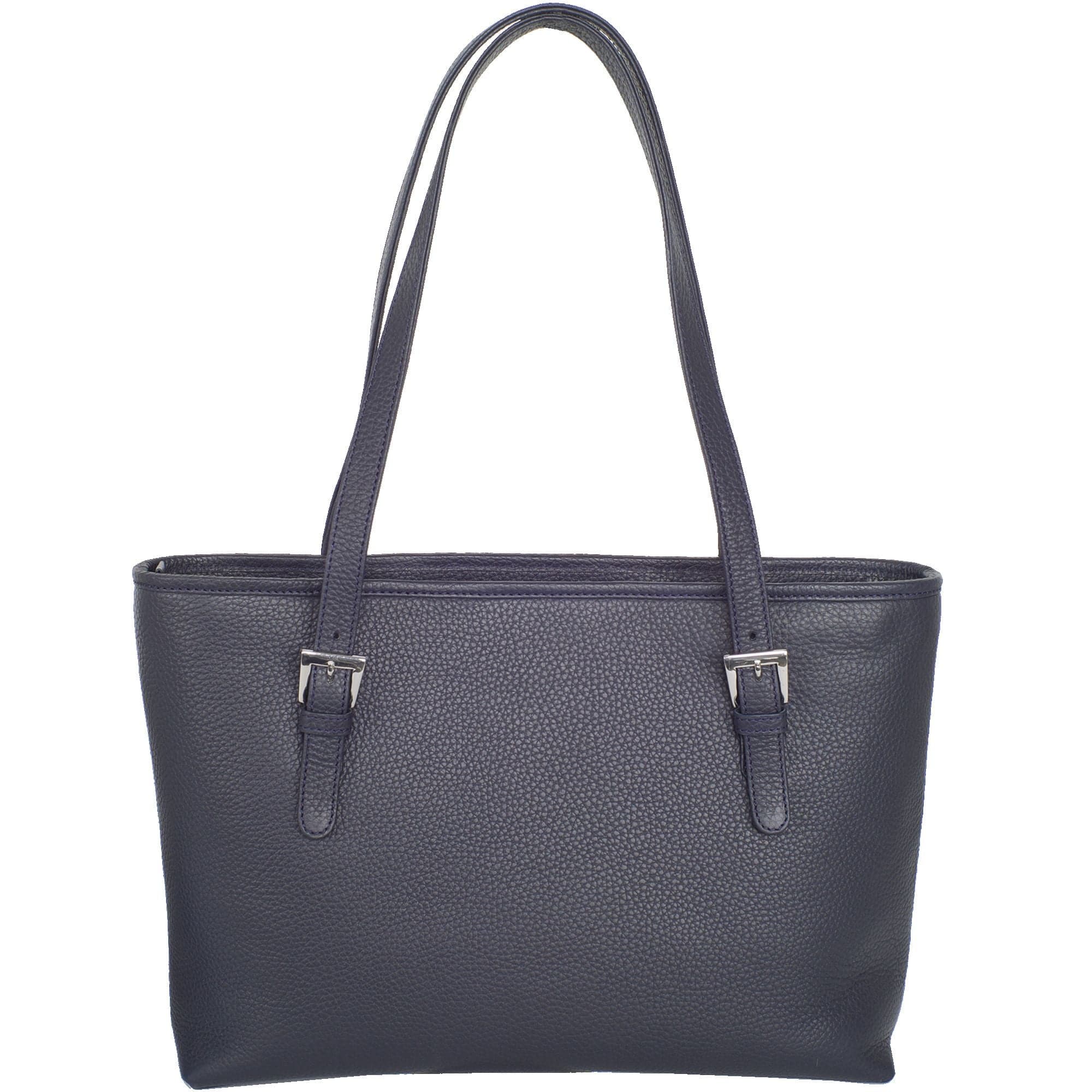 Handtasche Shopper 13 Zoll Leder blau