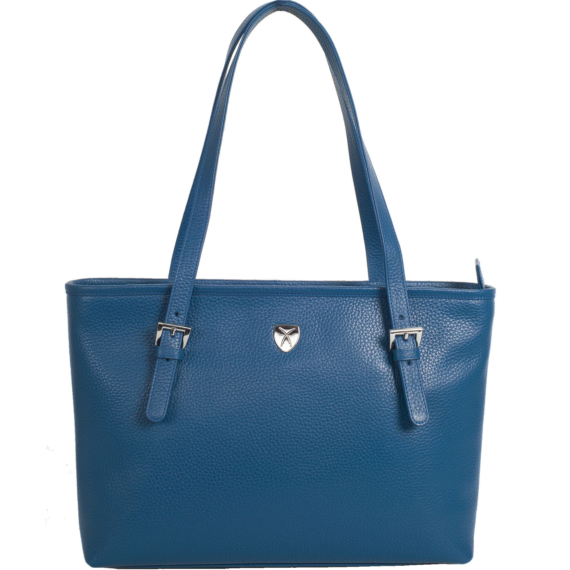 Handtasche Shopper 13 Zoll Leder hellblau