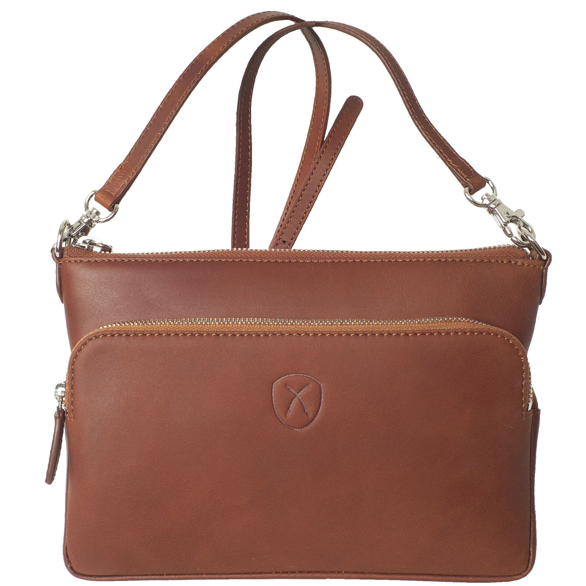 Handtasche Umhängetasche Leder cognac