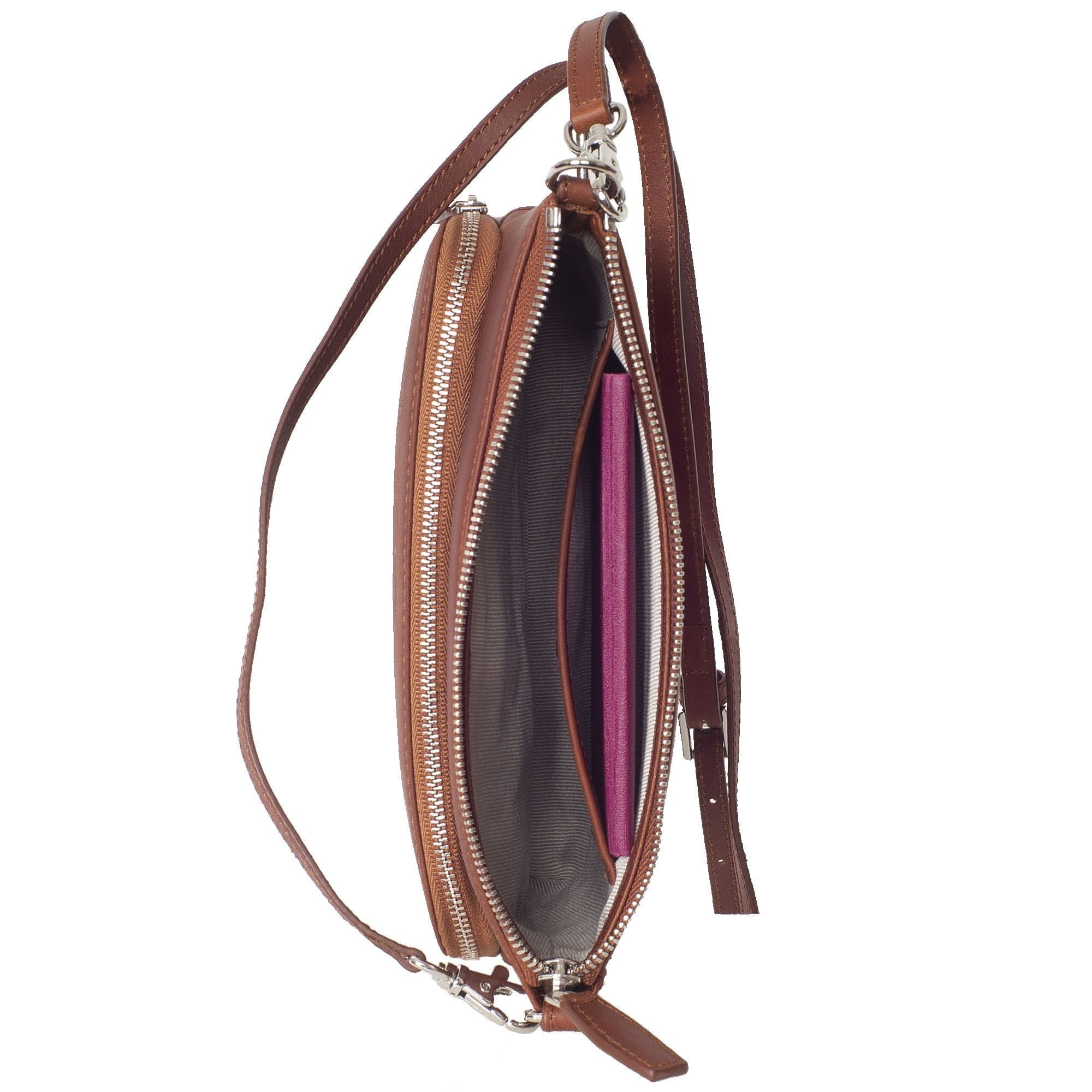 Handtasche Umhängetasche Leder cognac