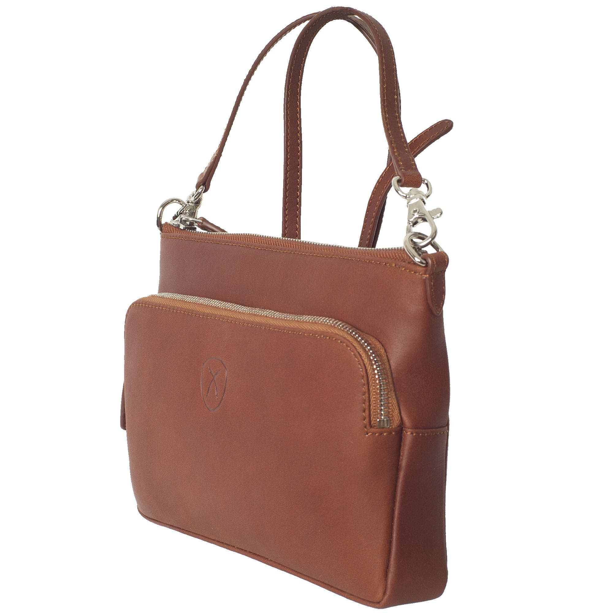 Handtasche Umhängetasche Leder cognac