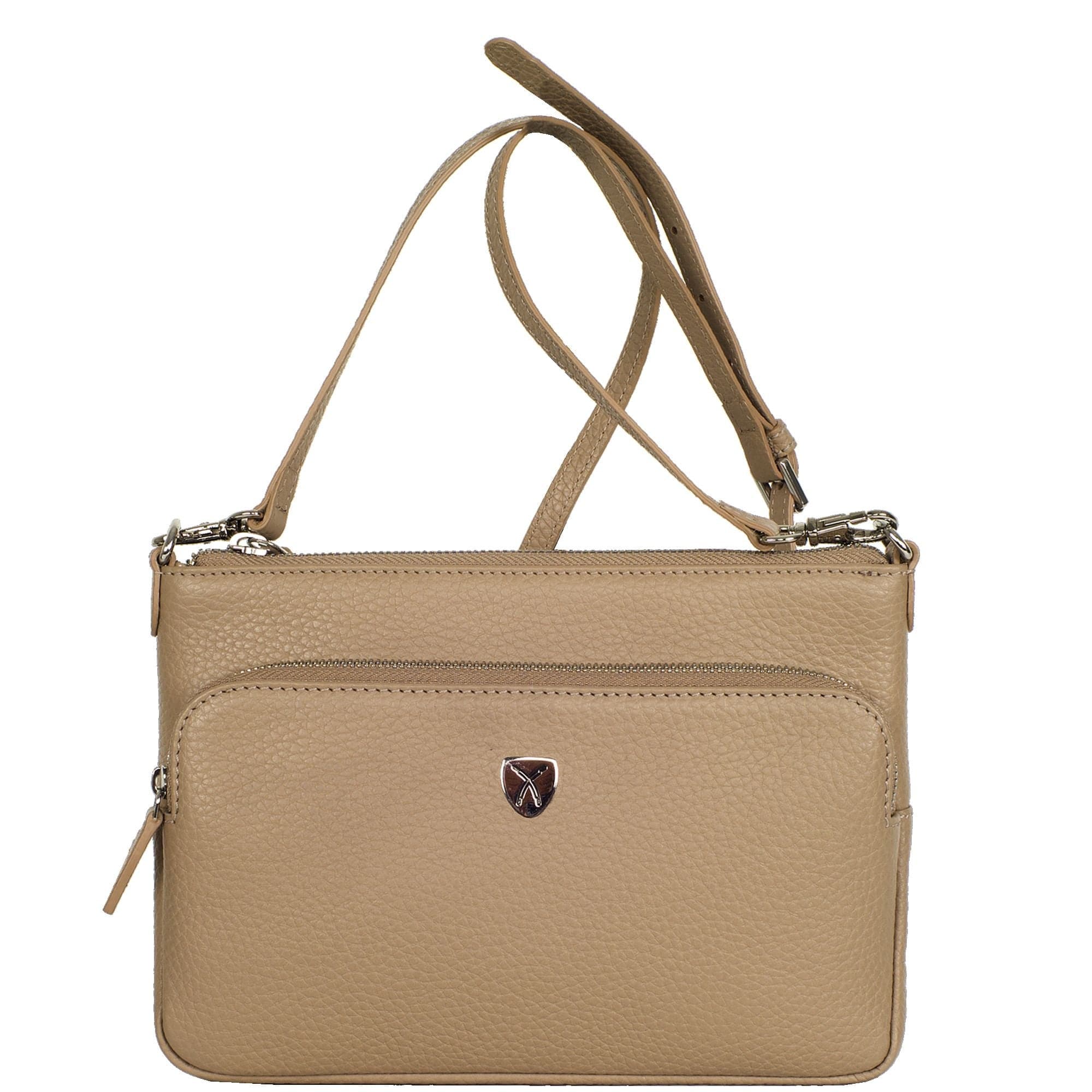 Handtasche Umhängetasche Leder beige