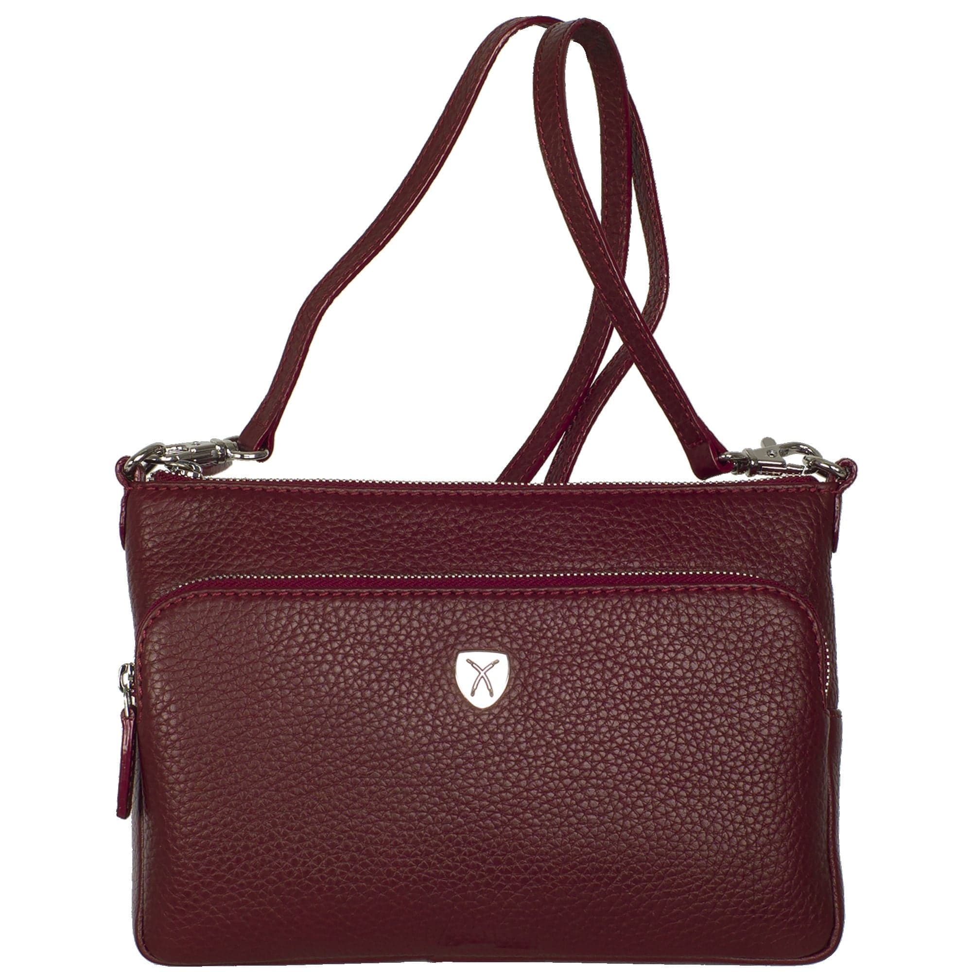 Handtasche Umhängetasche Leder bordeauxrot