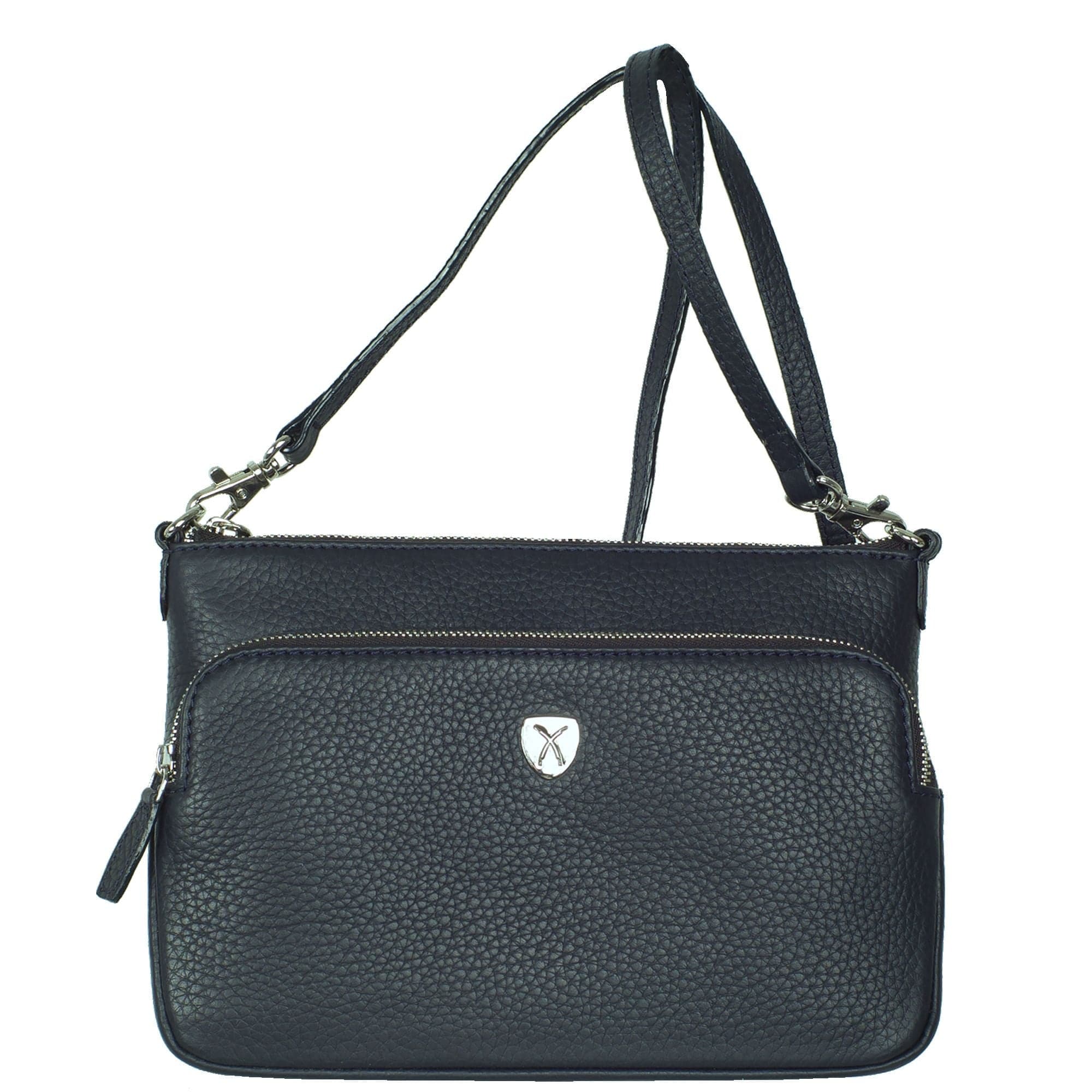 Handtasche Umhängetasche Leder blau