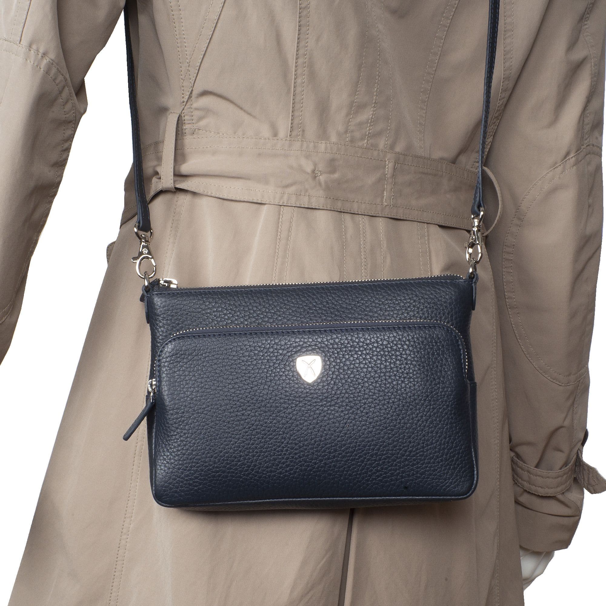 Handtasche Umhängetasche Leder blau - Corf Offermann