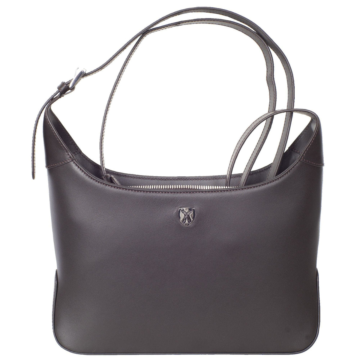 Schultertasche Handtasche Crossover glattes Leder braun - Corf Offermann