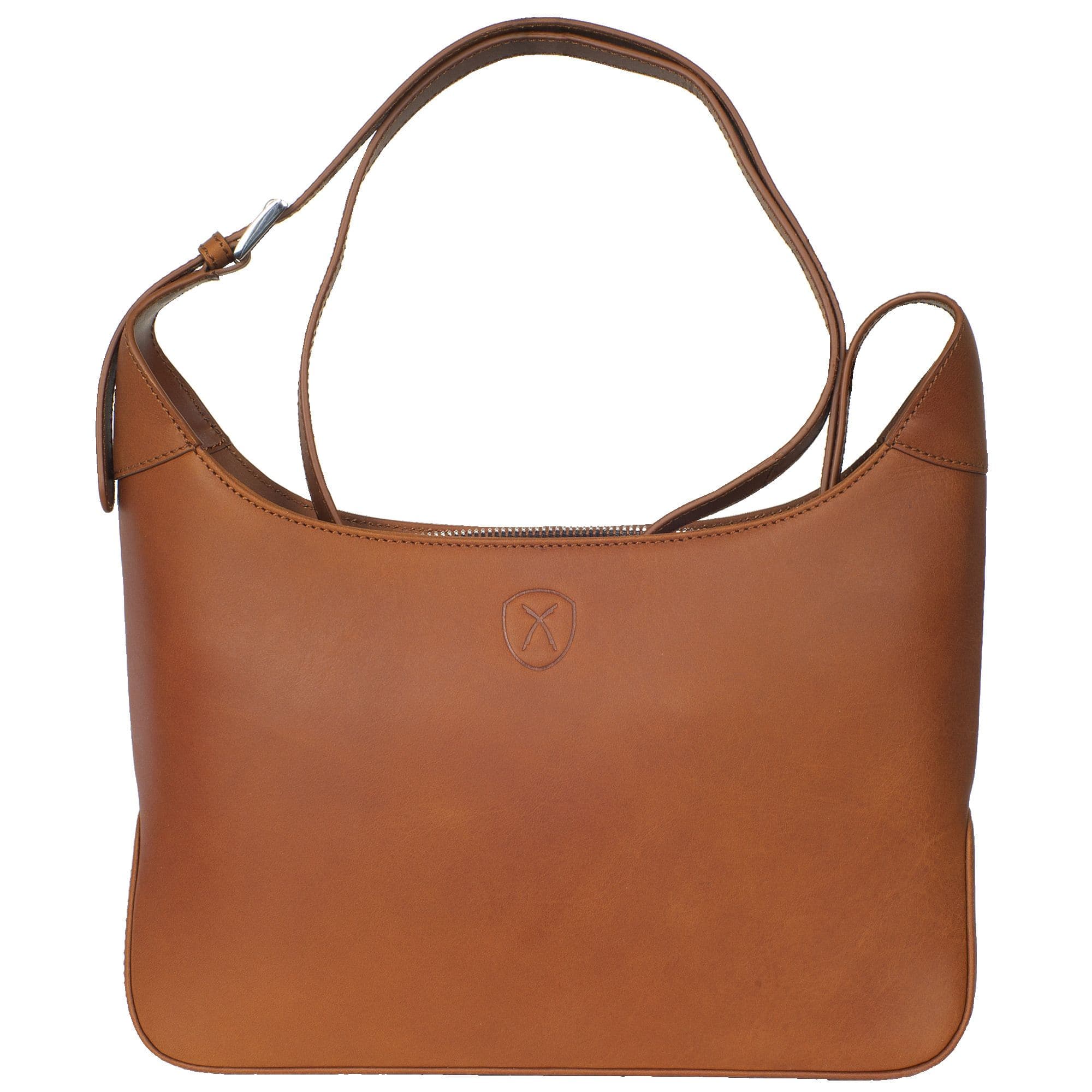 Schultertasche Handtasche Crossover glattes Leder cognac - Corf Offermann