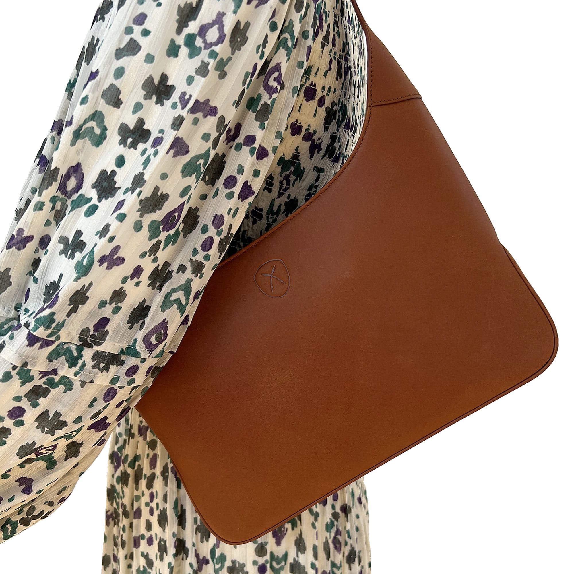 Schultertasche Handtasche Crossover glattes Leder cognac - Corf Offermann
