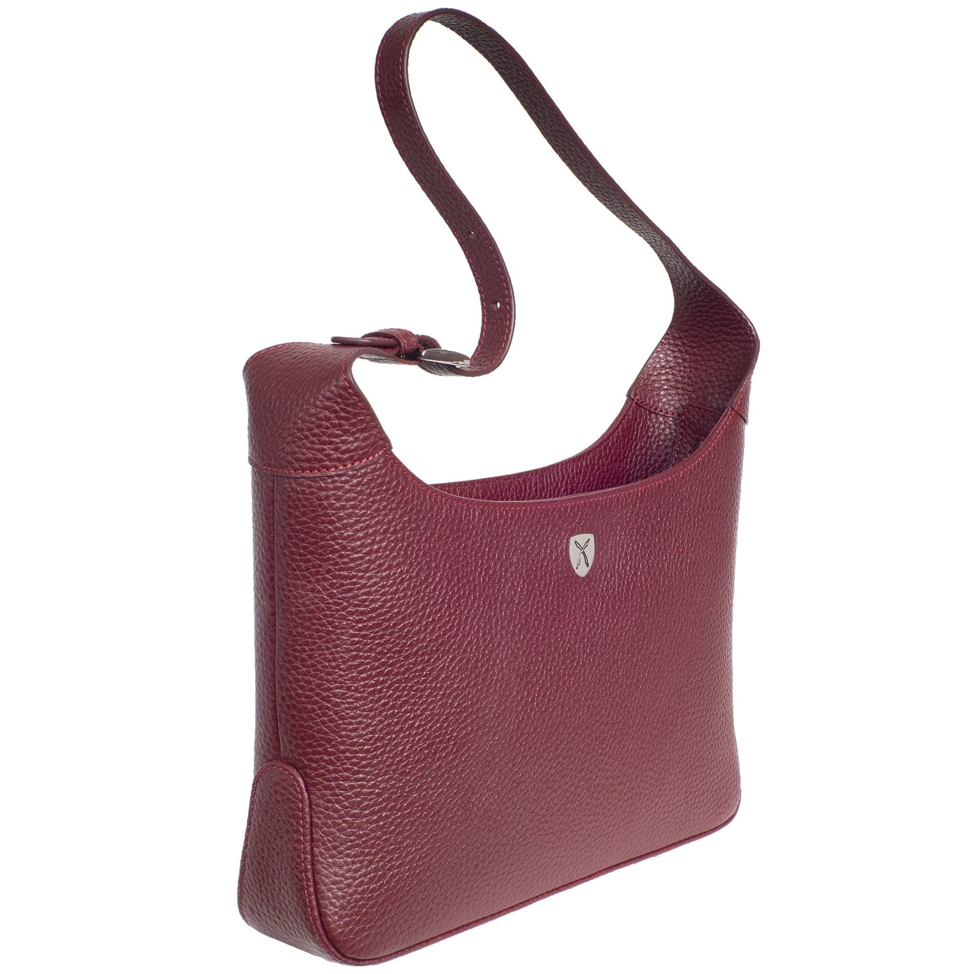 Schultertasche Handtasche Crossover Leder bordeauxrot