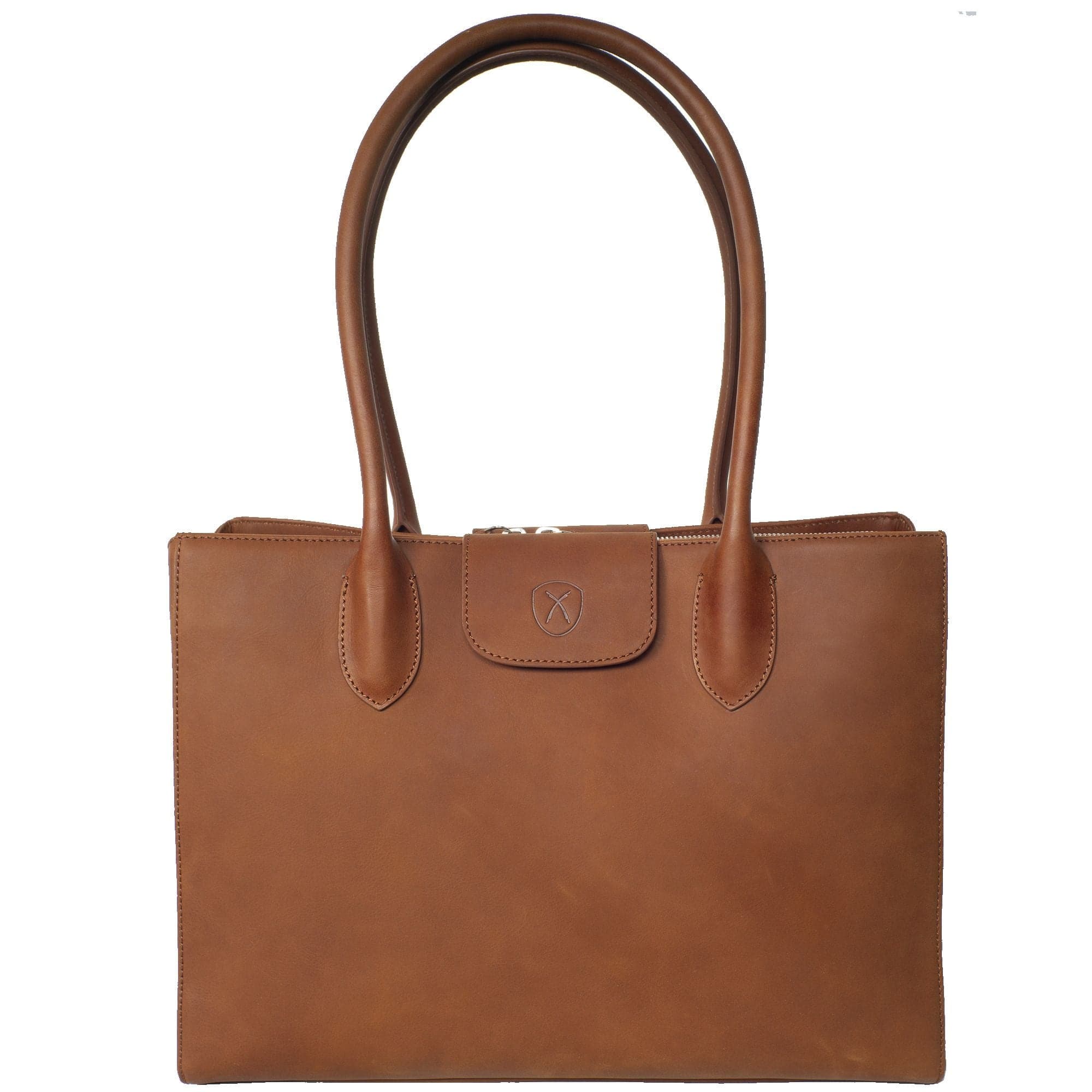 Handtasche Businesstasche 14 Zoll Leder cognac