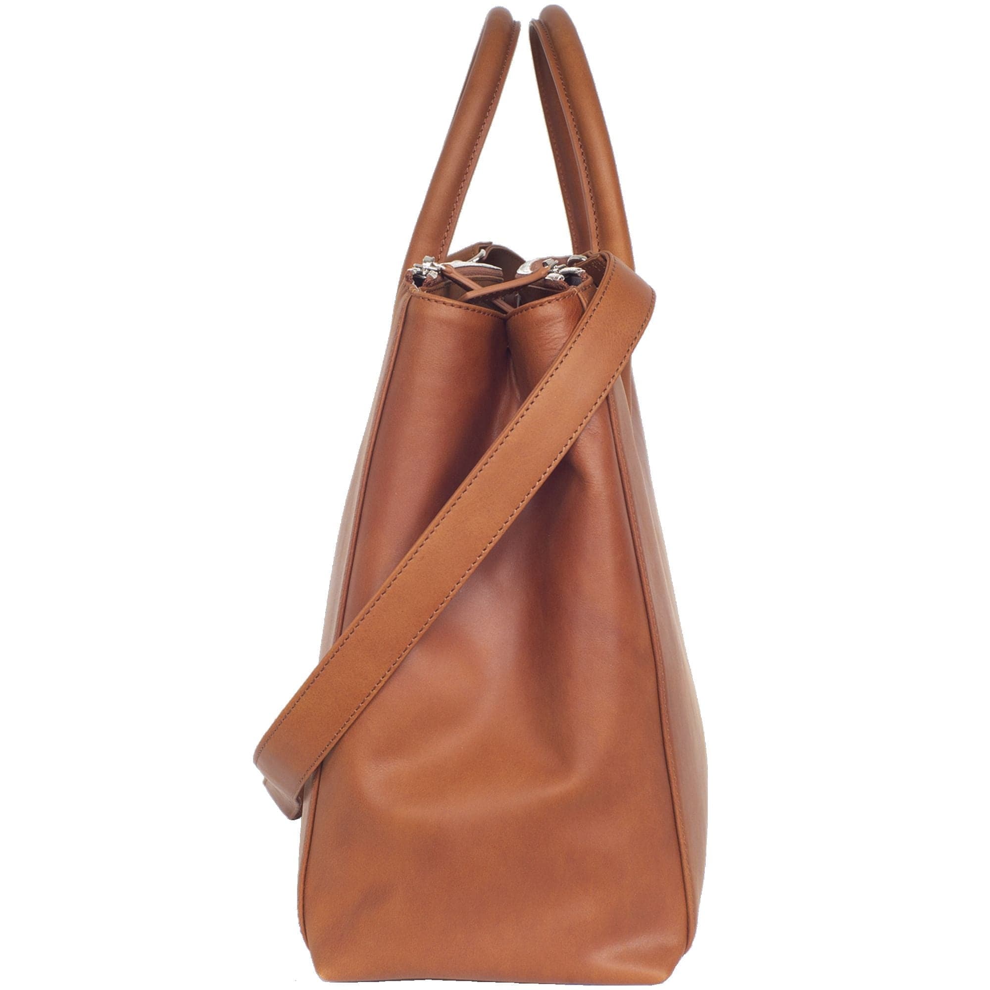 Damen Businesstasche Handtasche 15 Zoll Leder cognac