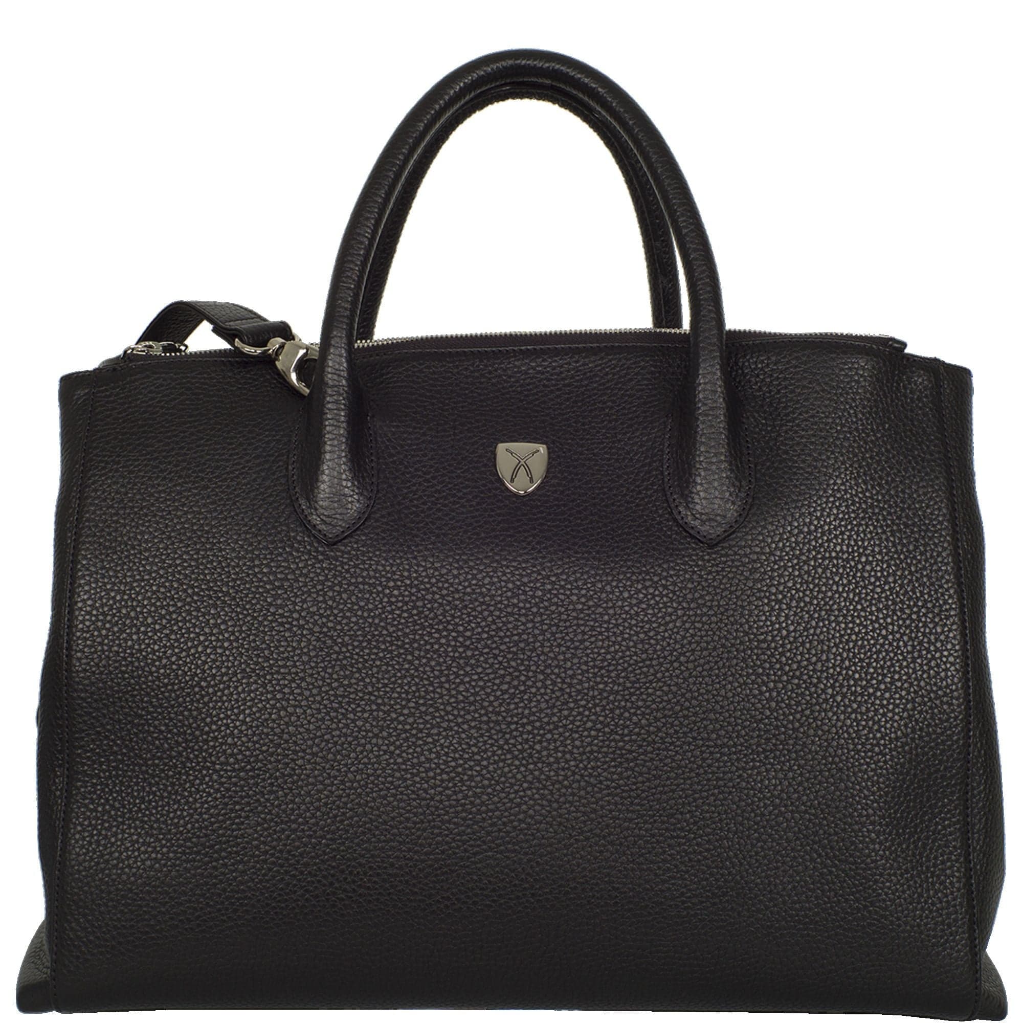 Damen Businesstasche Handtasche 15 Zoll Leder schwarz