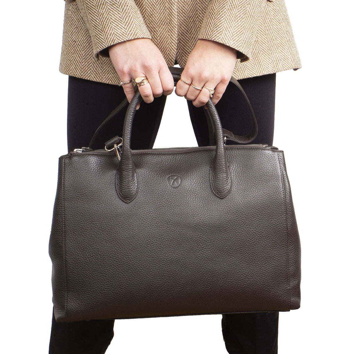 Damen Businesstasche Handtasche 15 Zoll Leder braun - Corf Offermann