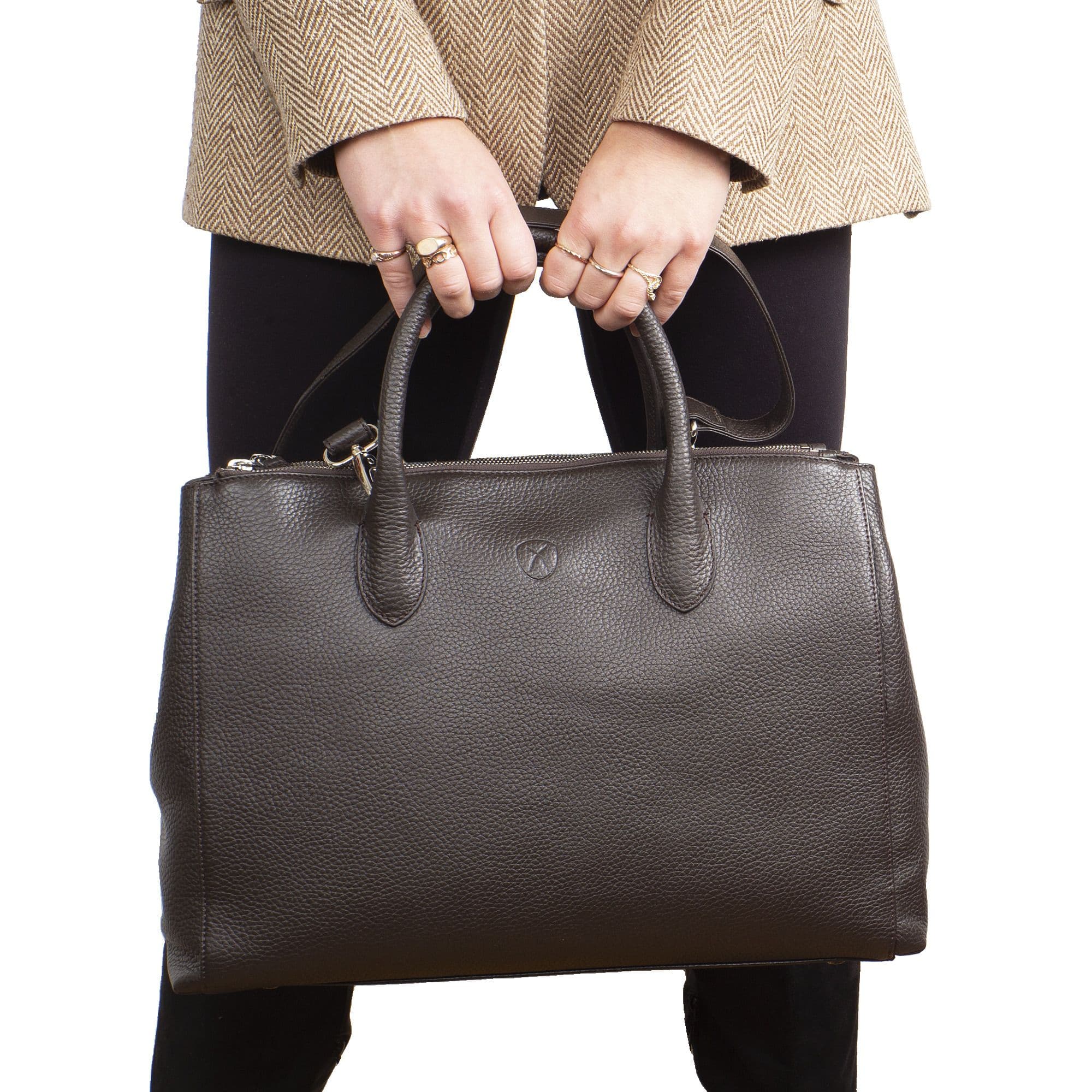 Damen Businesstasche Handtasche 15 Zoll Leder braun - Corf Offermann