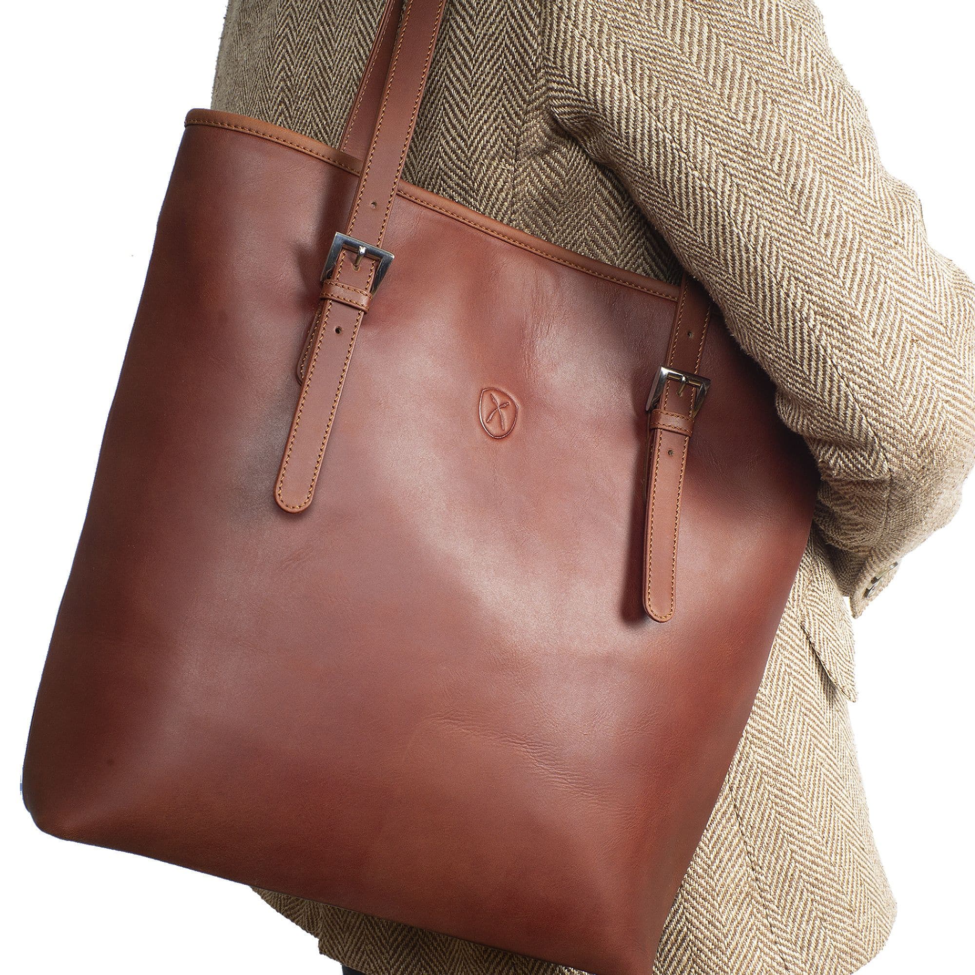 Handtasche Shopper Leder cognac