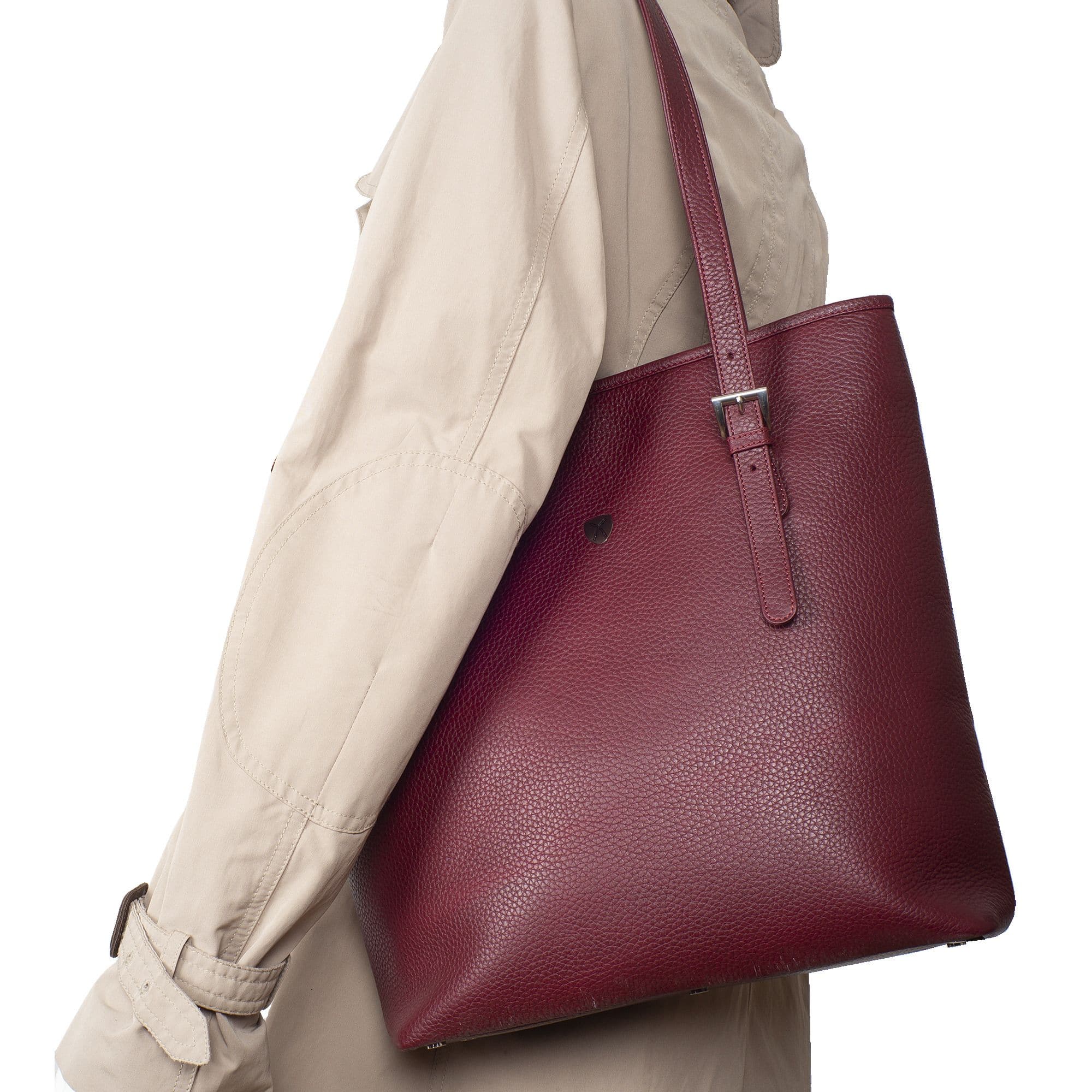 Handtasche Shopper Leder bordeauxrot - Corf Offermann