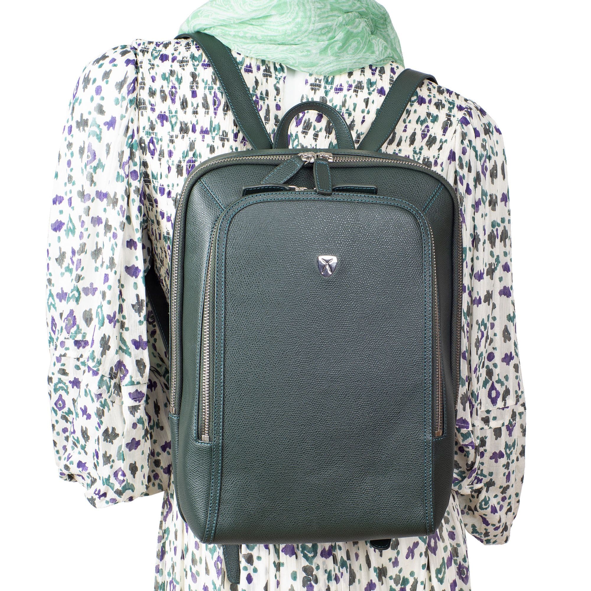 Businessrucksack Lederrucksack 14 Zoll Leder grün - Corf Offermann