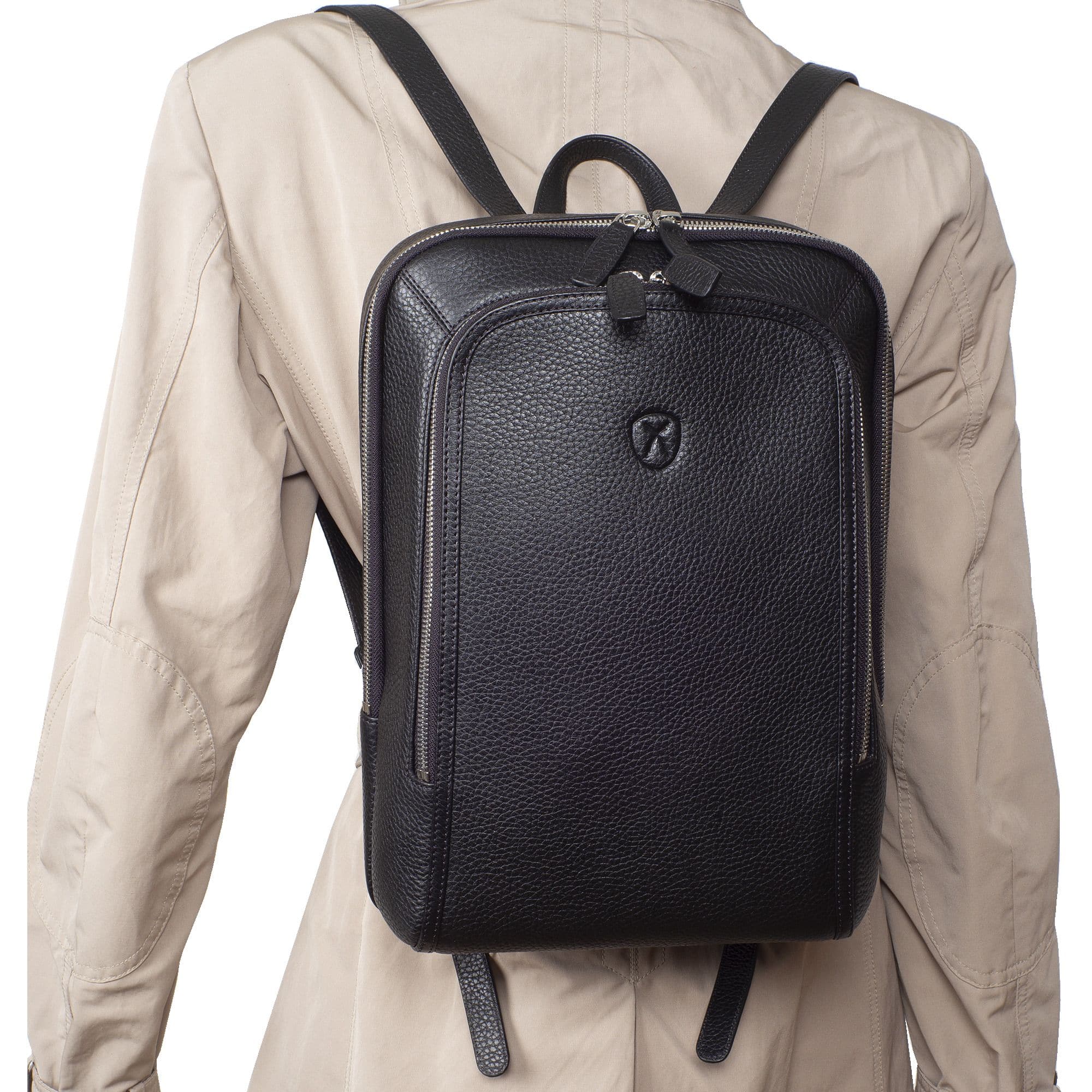 Businessrucksack Lederrucksack 14 Zoll Leder schwarz - Corf Offermann