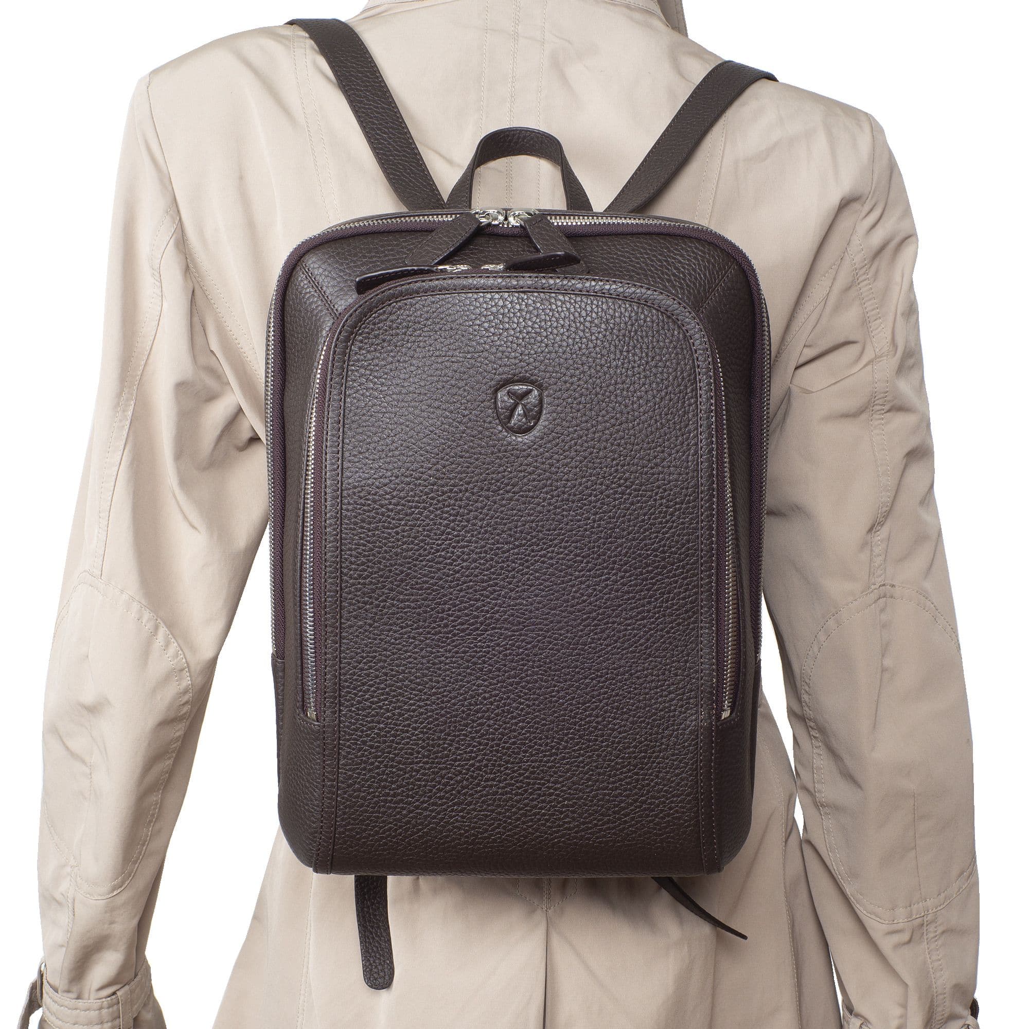 Businessrucksack Lederrucksack 14 Zoll Leder braun - Corf Offermann