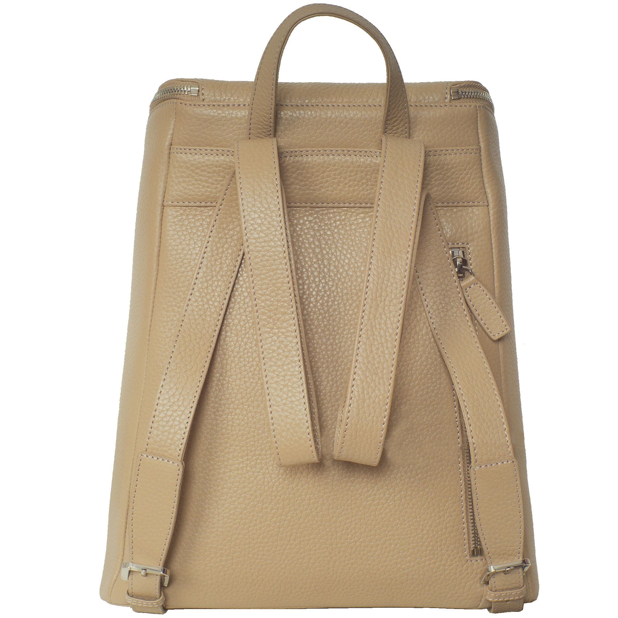 Damenrucksack Lederrucksack 13 Zoll Leder beige