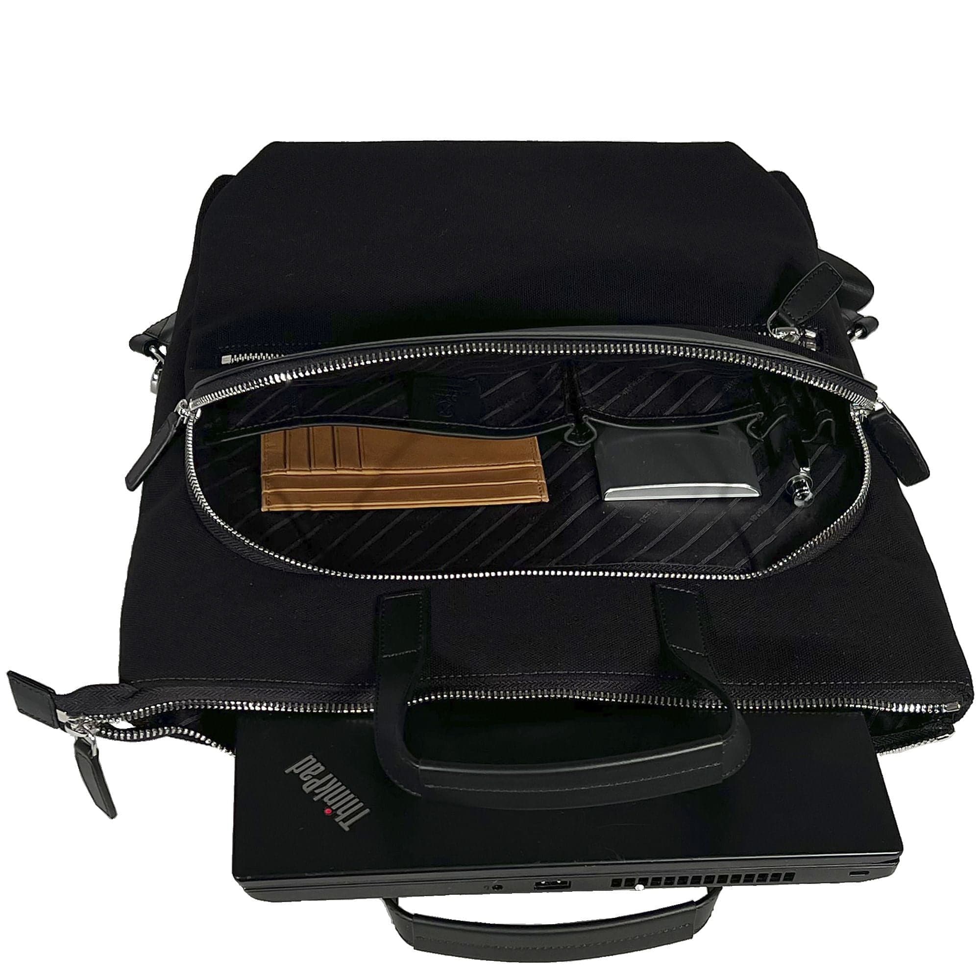 Shopper Rucksack 15 Zoll Canvas schwarz - Corf Offermann