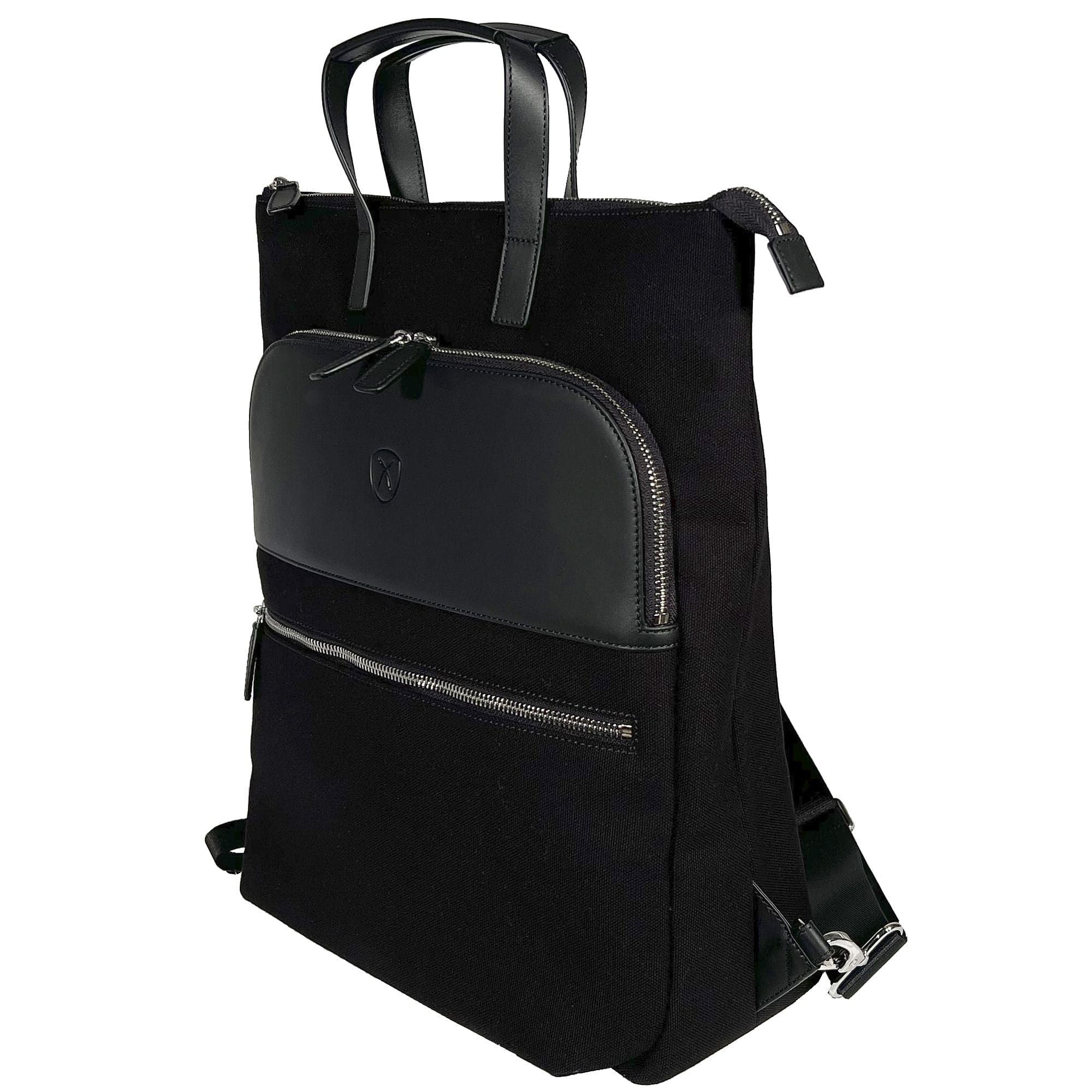 Shopper Rucksack 15 Zoll Canvas schwarz